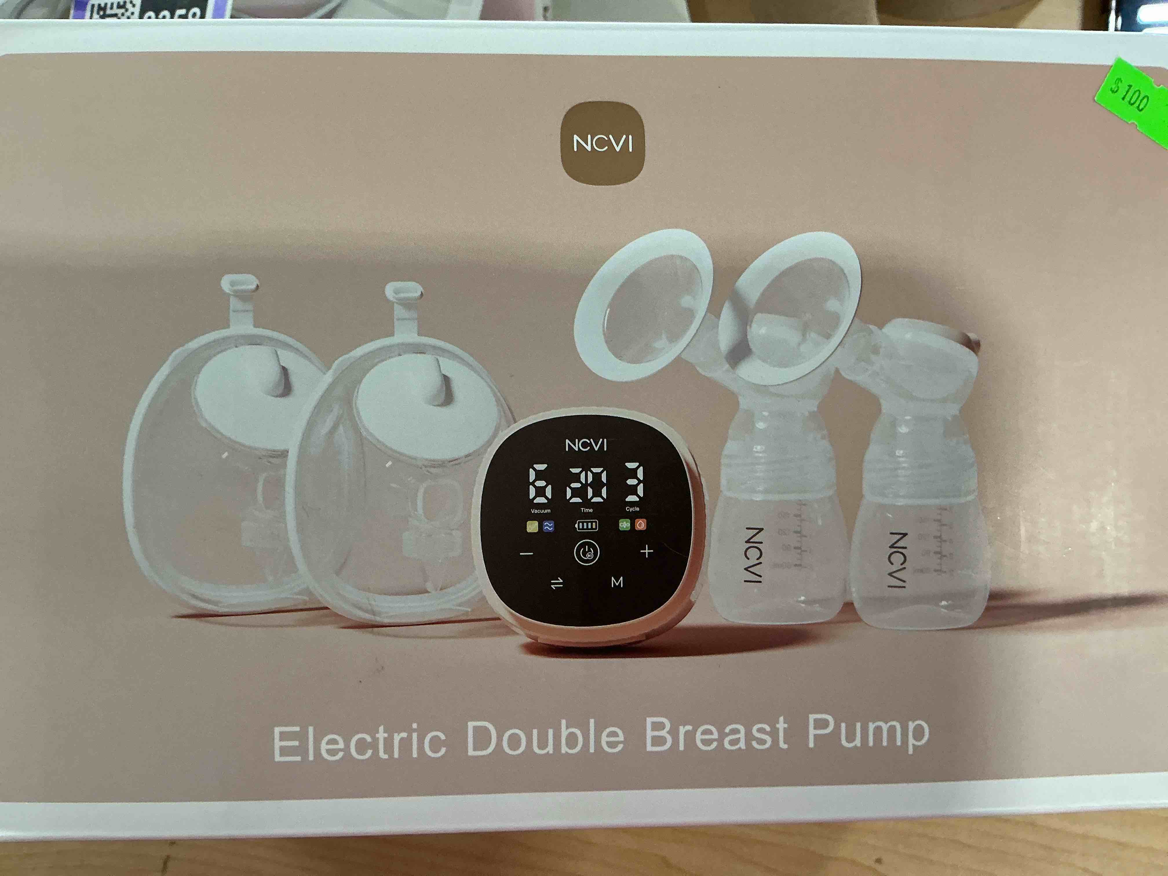 Condition photo showing New/Like New for ncvi 2-in-1 electric wearable breast pump, micro-vibration comfort with hospital-grade suction, 4 modes & 9 levels, 4400mah rechargeable, hands-free & portable breastfeeding milk pump