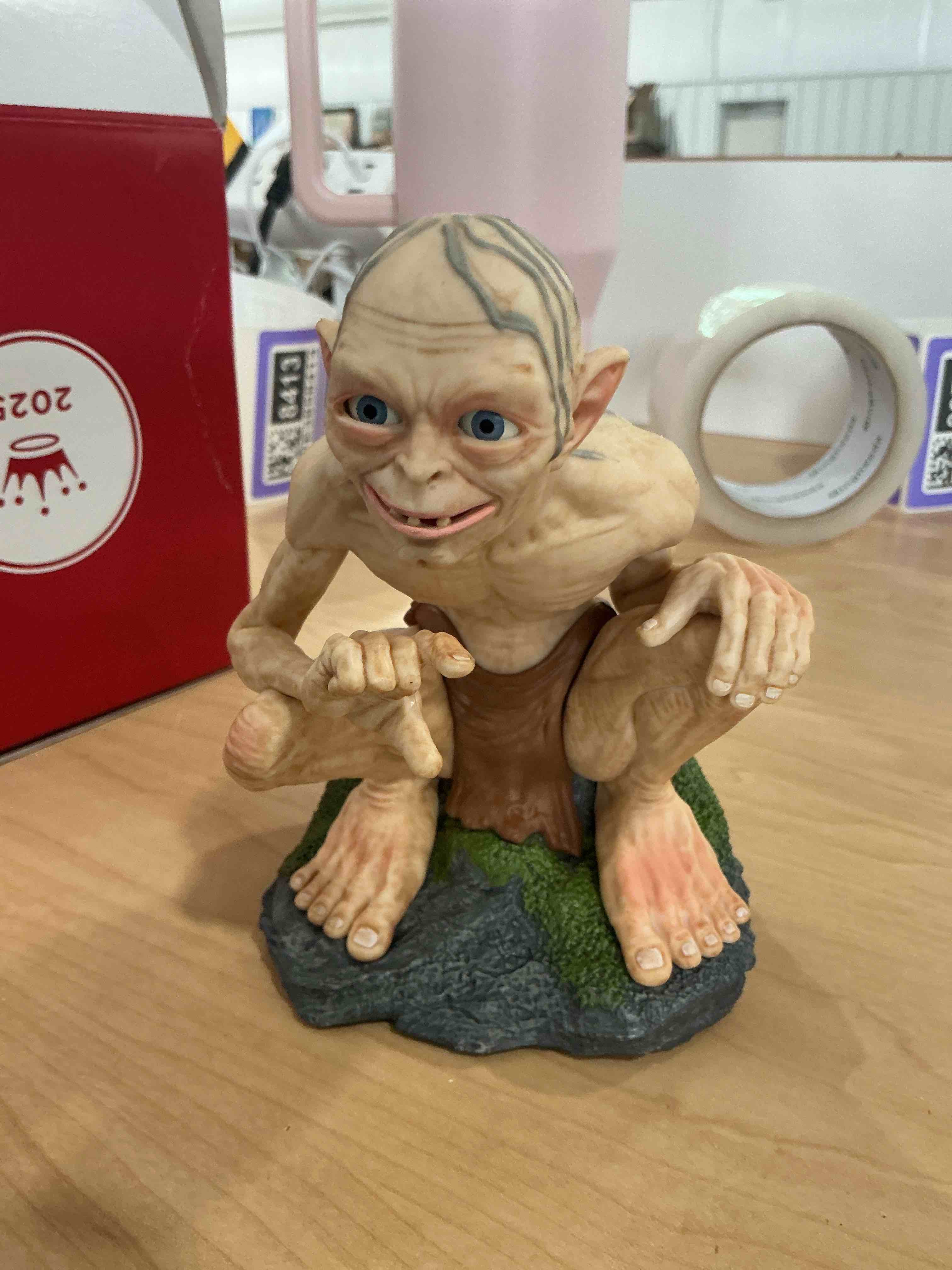Condition photo showing New/Like New for hallmark keepsake christmas ornament, the lord of the rings gollum with sound and motion, movie gifts