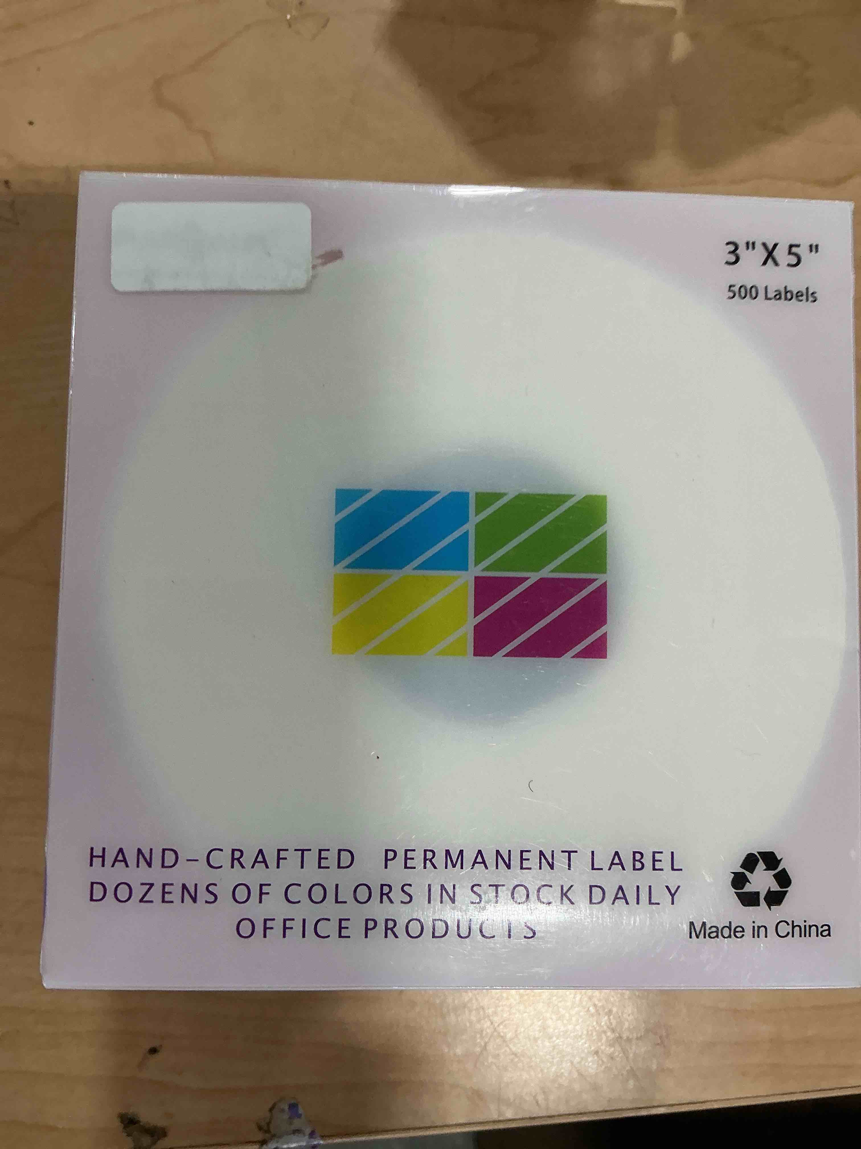Condition photo showing New/Like New for 3 x 5 inch 500pcs rectangle color coding stickers,pink moving box labels for warehouse,logistics identification,small business pink 1roll-500pcs