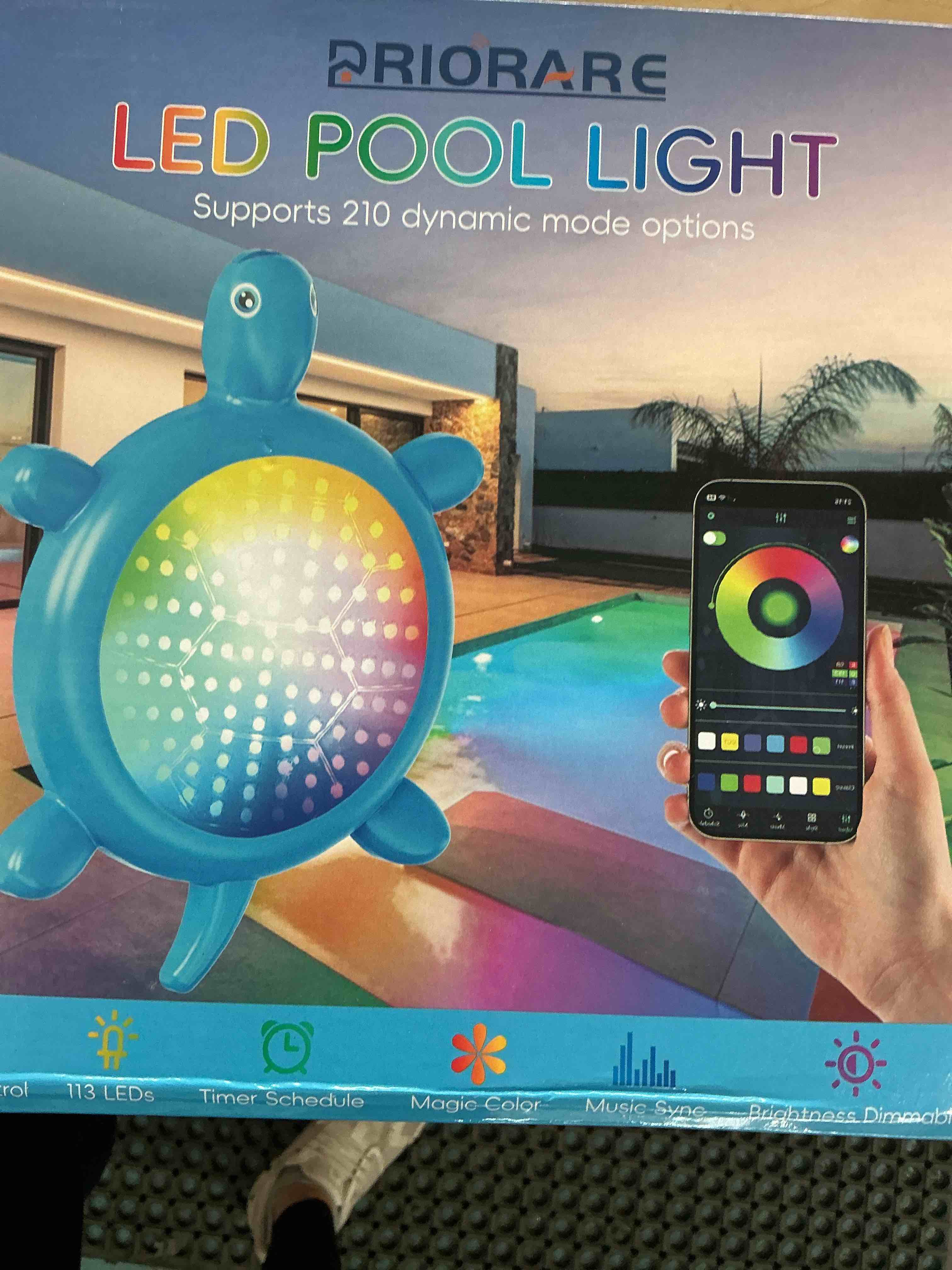 Condition photo showing New/Like New for priorare 22w underwater pool lights, 5v submersible pool light for above ground inground swimming pools with app control magnetic led pool lights rgb dimmable timer ip68 waterproof music sync 22w blue