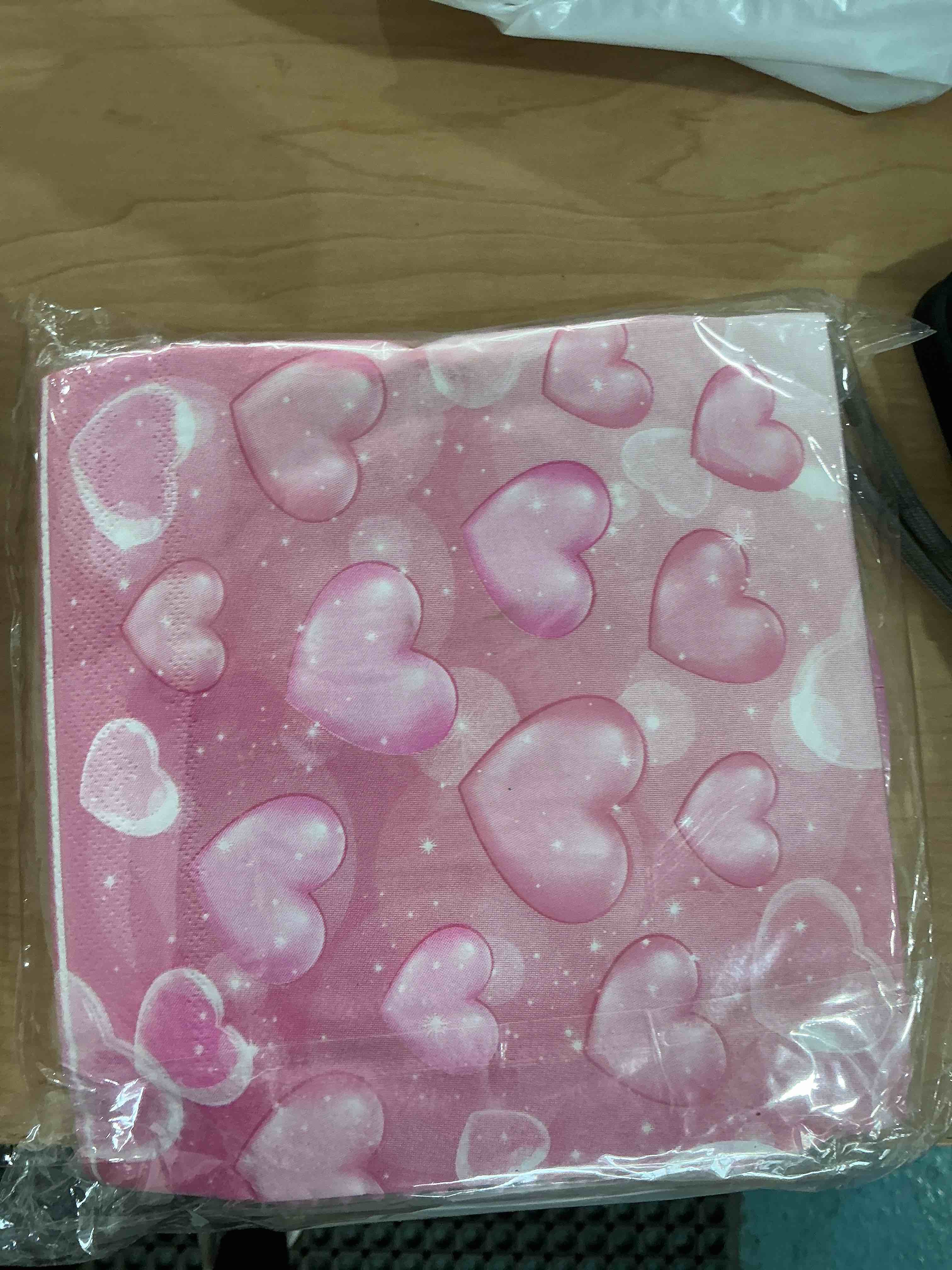 Condition photo showing New/Like New for party decorations 7inch paper plates and napkins forks disposable set serves 20 - pink hearted galentines day party supplies for afternoon tea,gatherings,weddings cake dessert(60 pcs)