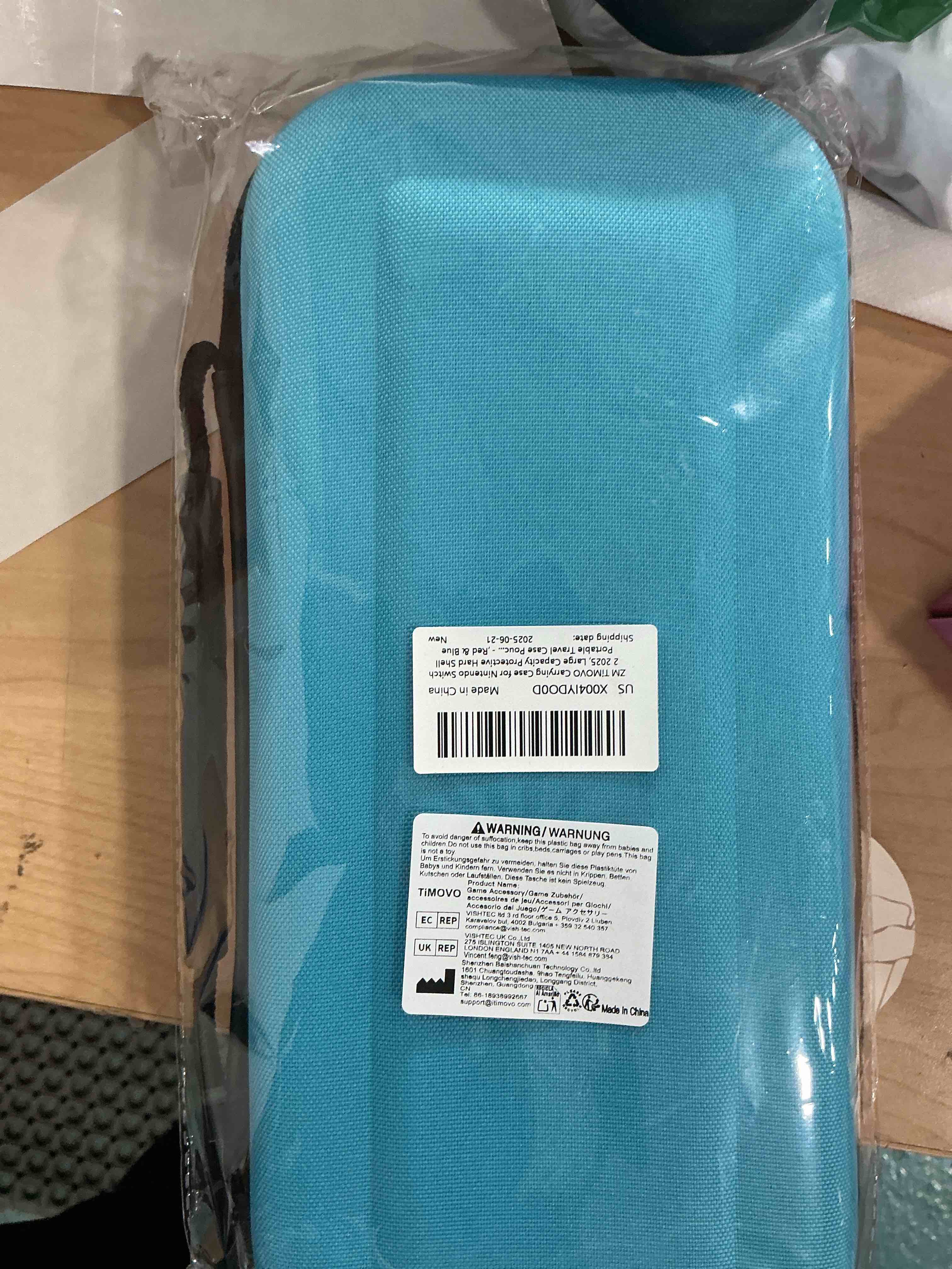 Condition photo showing New/Like New for timovo carrying case for nintendo switch 2 2025, large capacity protective hard shell portable travel case pouch for switch 2, with 10 game card slots and pockets for console & accessories, blue+red blue+red 10 slots