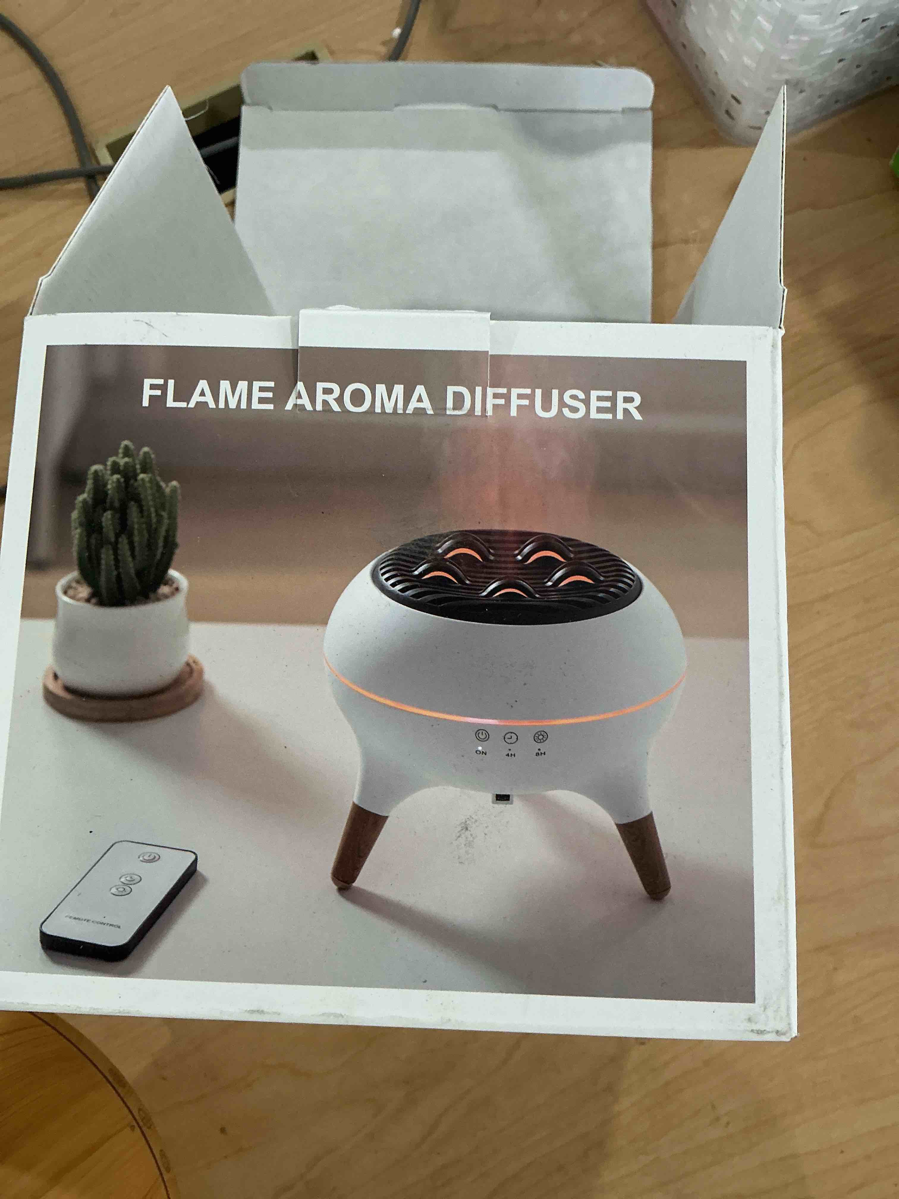 Condition photo showing New/Like New for essential oil diffuser for home, 500 aromatherapy diffuser oil machine for office room yoga, aroma diffuser with auto-off function, 9 colors led night light, light wood