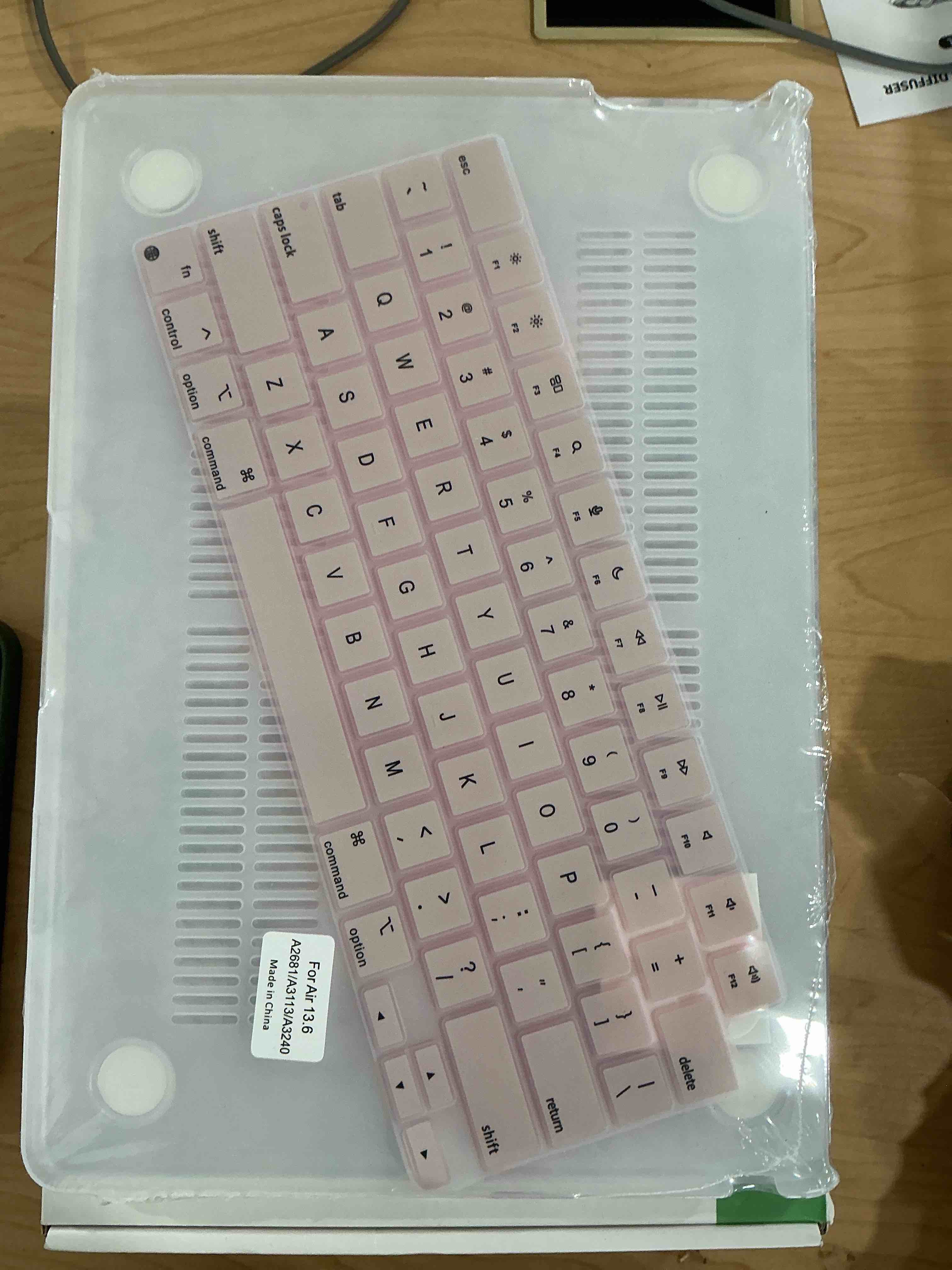 Condition photo showing New/Like New for icasso for macbook air 13 inch case 2020 2019 2018 release a2337 m1 a2179 a1932, flower hard shell protective case for macbook air 13.3 inch + keyboard cover + screen film, pink