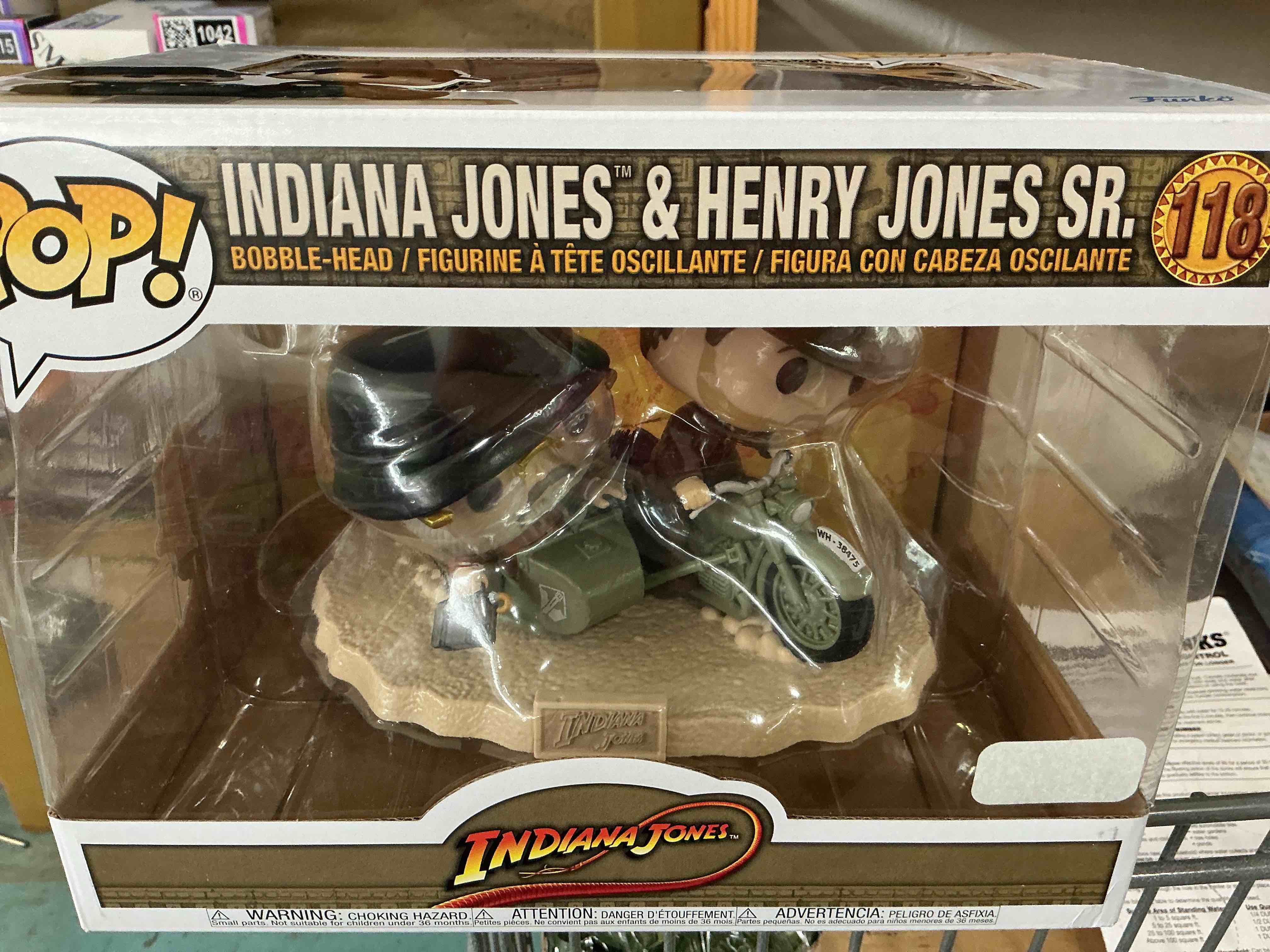 Condition photo showing New/Like New for funko pop! ride super deluxe: indiana jones and the last crusade - indiana jones - indiana jones & henry jones sr - collectable vinyl figure - gift idea - official merchandise - for kids & adults