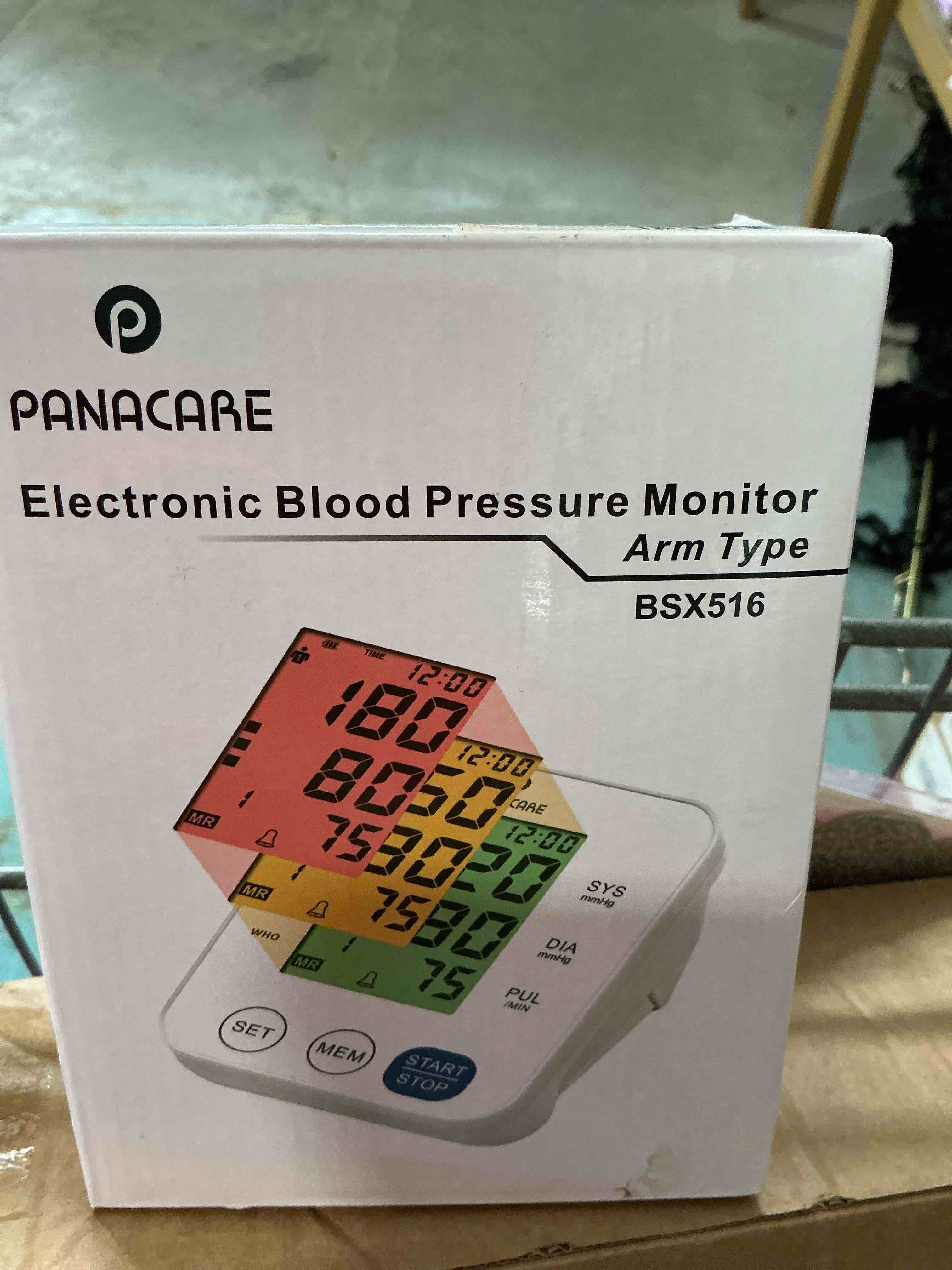 Condition photo showing New/Like New for p panacare upper arm blood pressure monitor for home use, adjustable cuff (8.7–16.5 inches), large backlit display, white