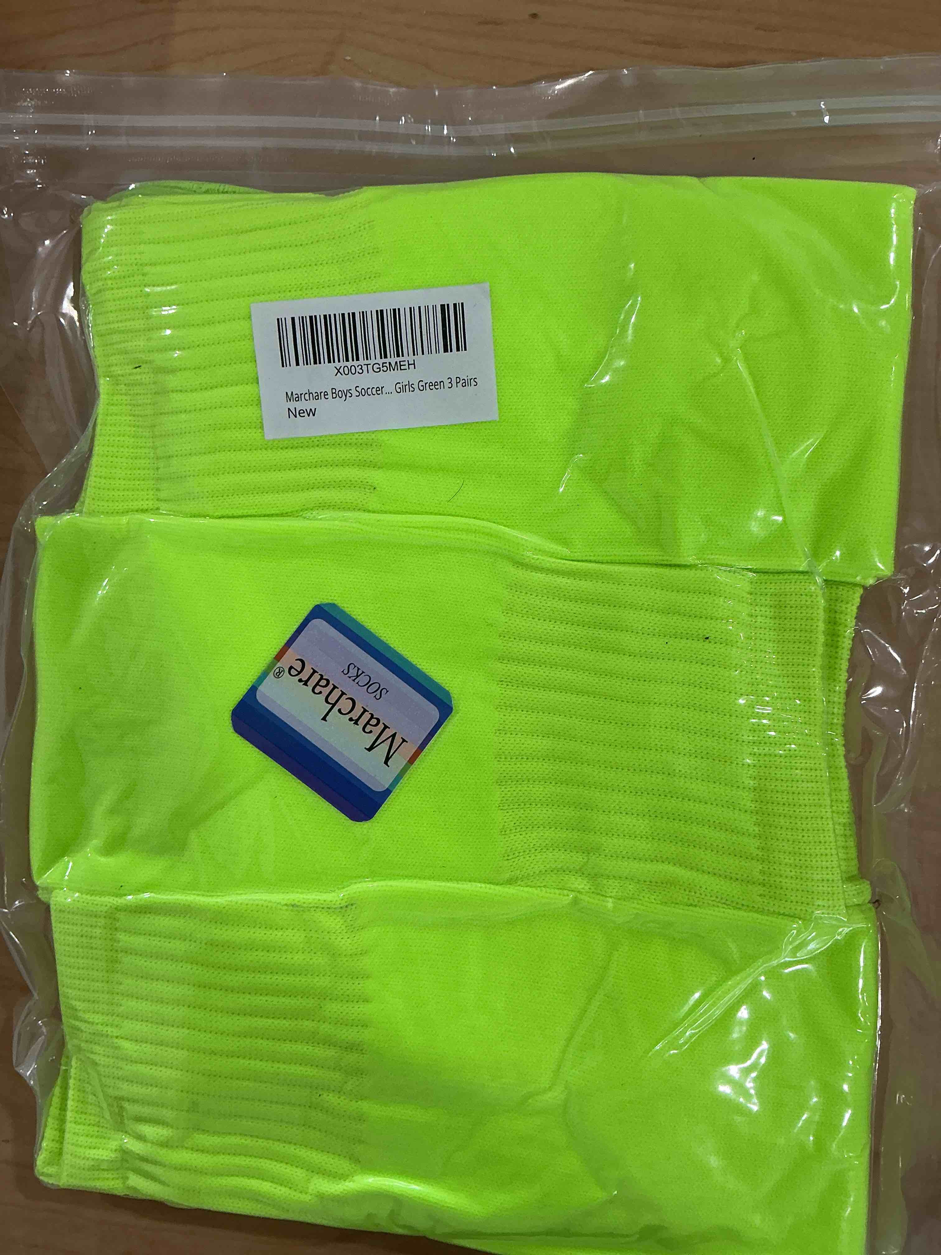 Condition photo showing New/Like New for marchare boys soccer socks toddler football socks knee high solid sports socks for boys girls