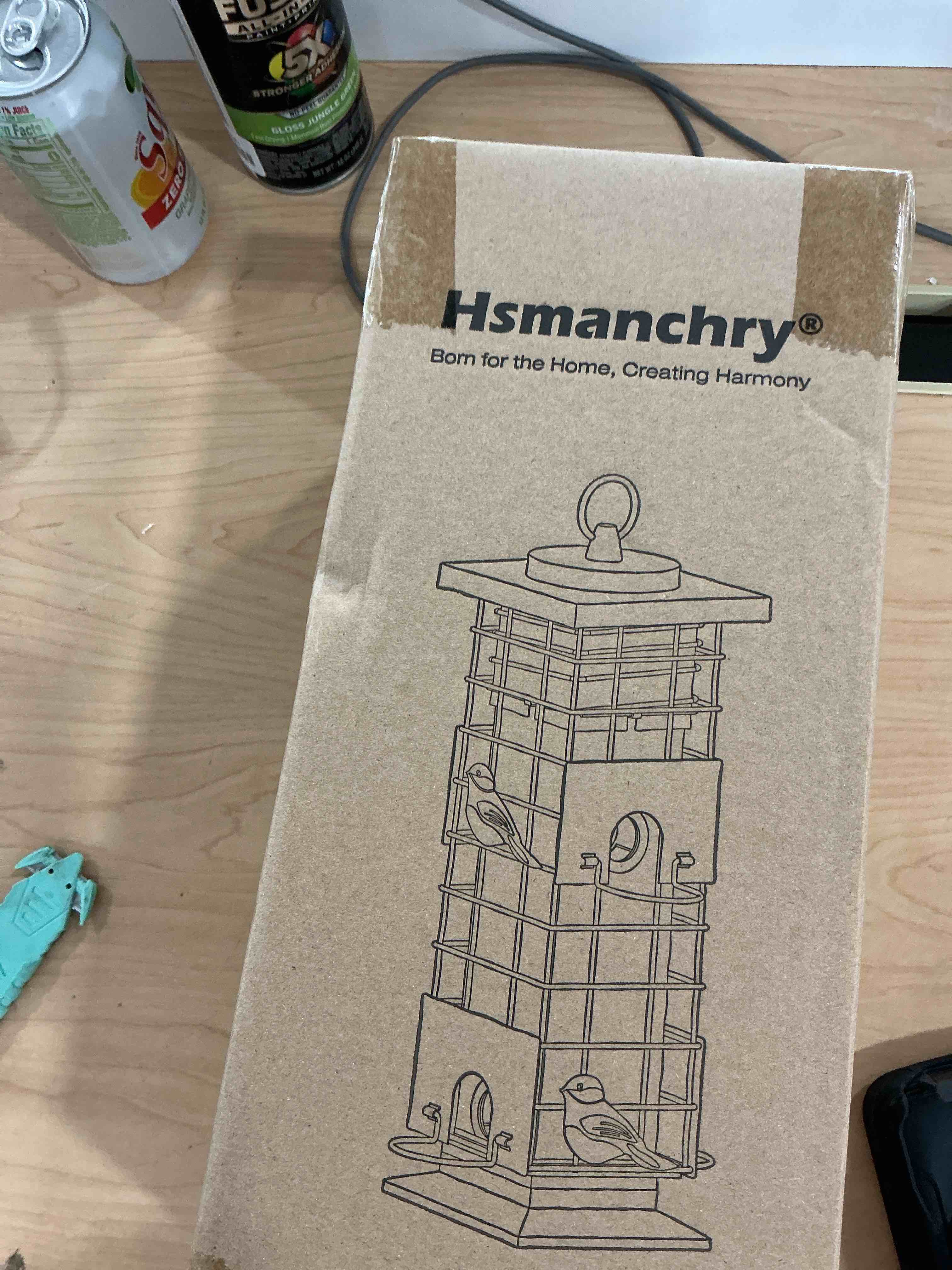 Condition photo showing New/Like New for squirrel proof bird feeders outdoor hanging metal feeder, 4 ports for wild birds | weather-resistant, 2.5 lb capacity, ideal for family yards & gardens