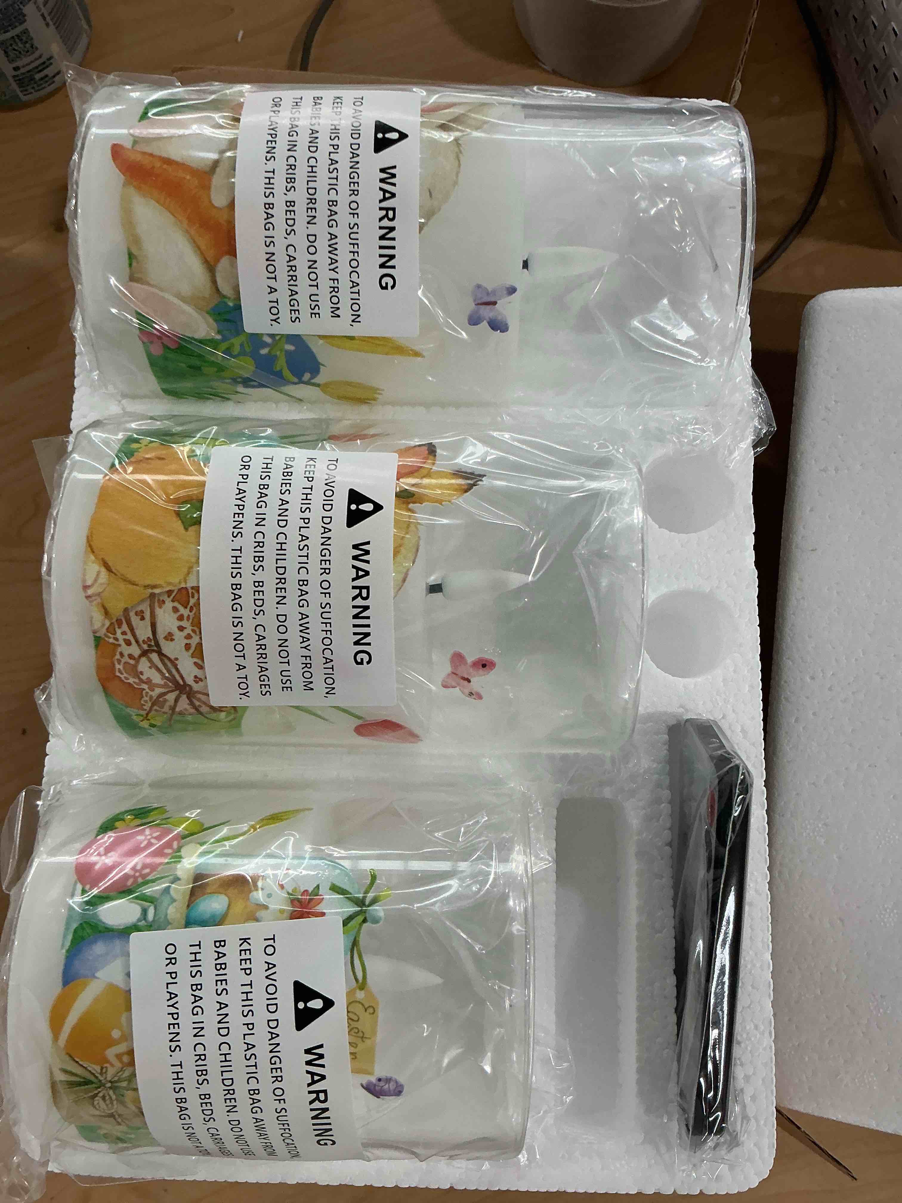 Condition photo showing New/Like New for eywamage skull floral flameless candles in glass jars, flickering battery led pillar candles with remote set of 3 skull flowers