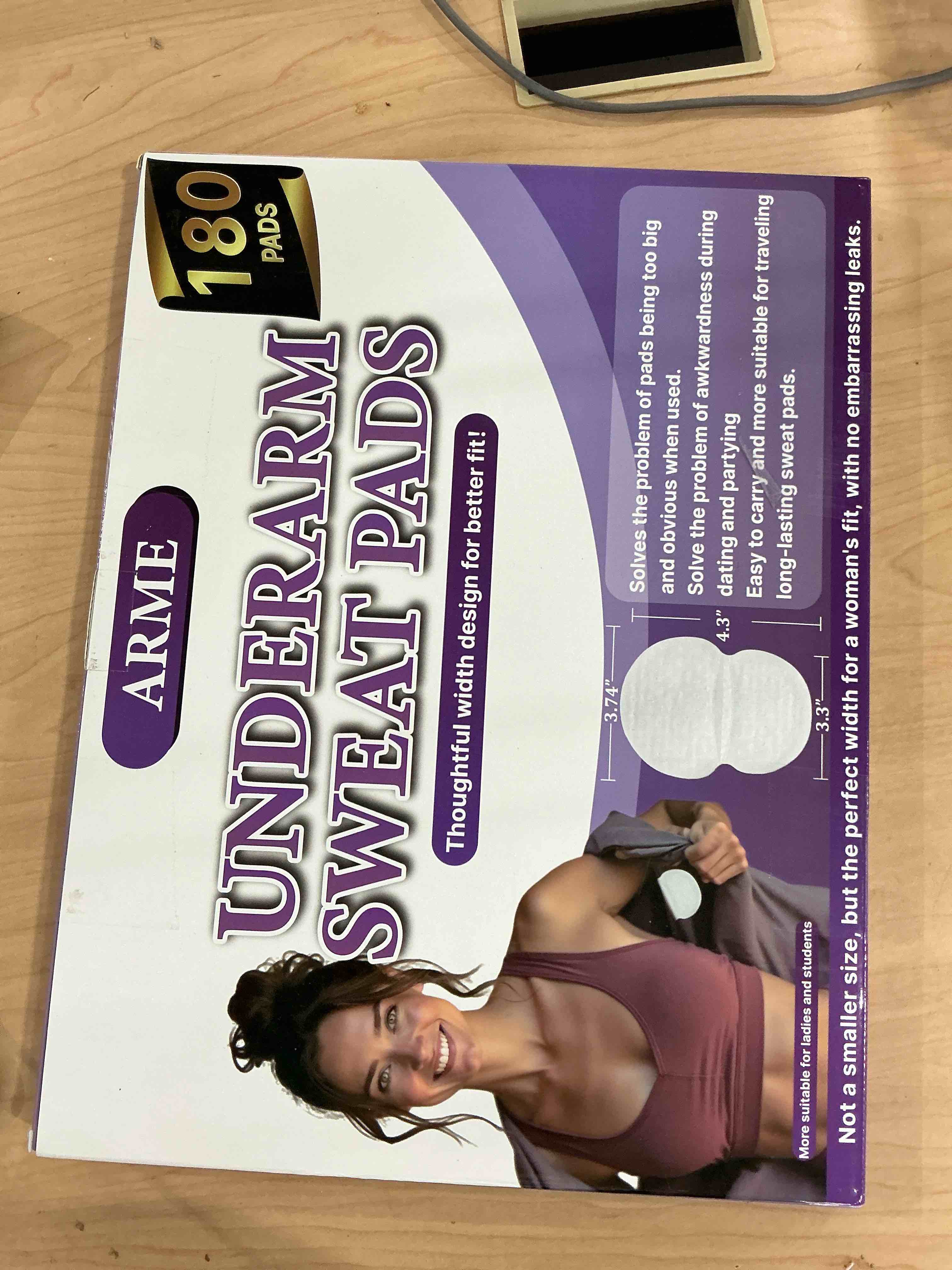 Condition photo showing New/Like New for arme 180 pcs armpit sweat pads, underarm sweat pads for women, disposable sweat pads for under arms, arm pit sweat guards, sweat free armpit protection for hyperhidrosis meeting party?invisible
