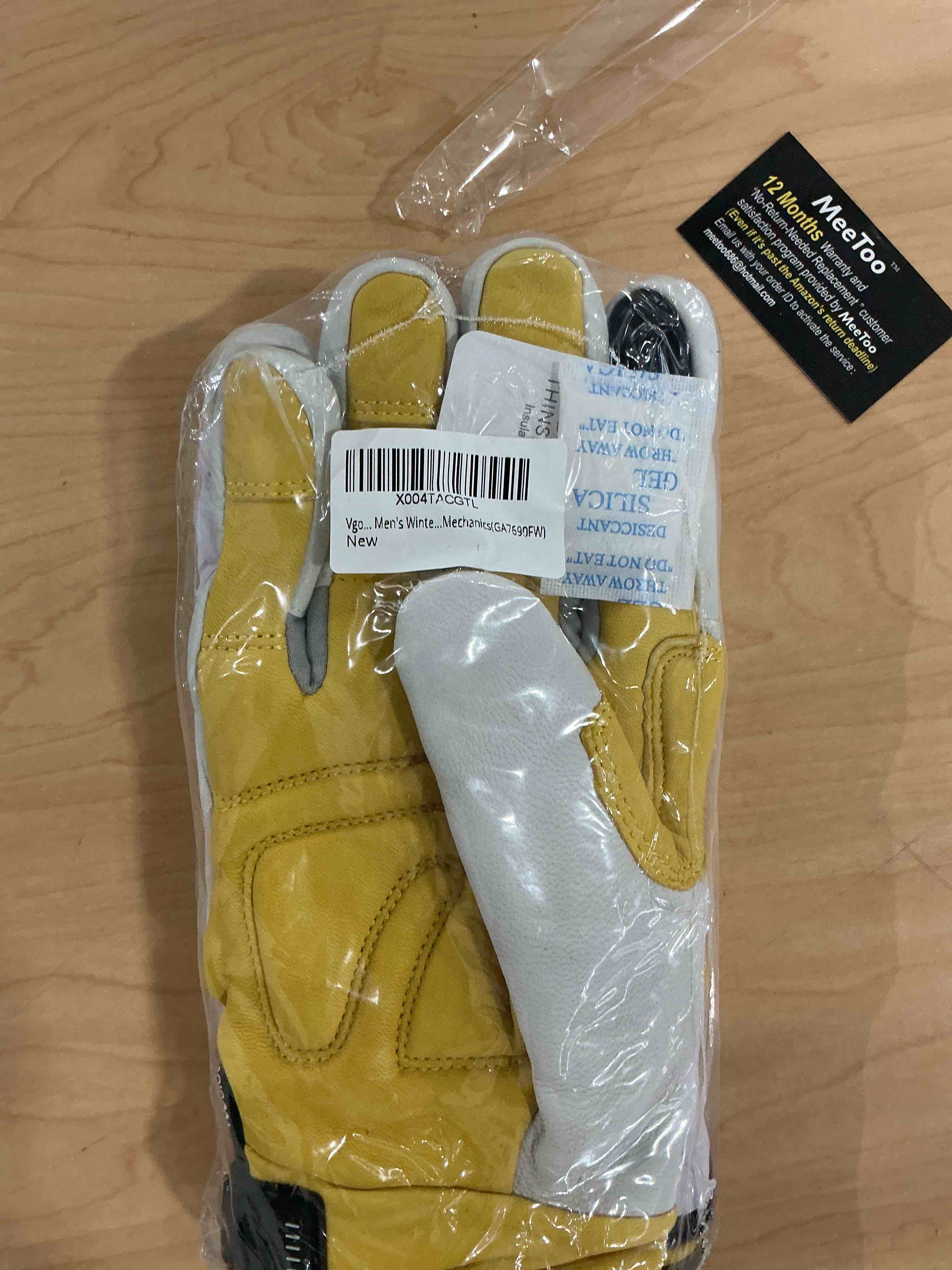 Condition photo showing New/Like New for john tillman and co large 11" pearl and black top grain goatskin and dupont kevlar unlined truefit tig welders gloves with short cuff and kevlar thread locking stitch (bulk)