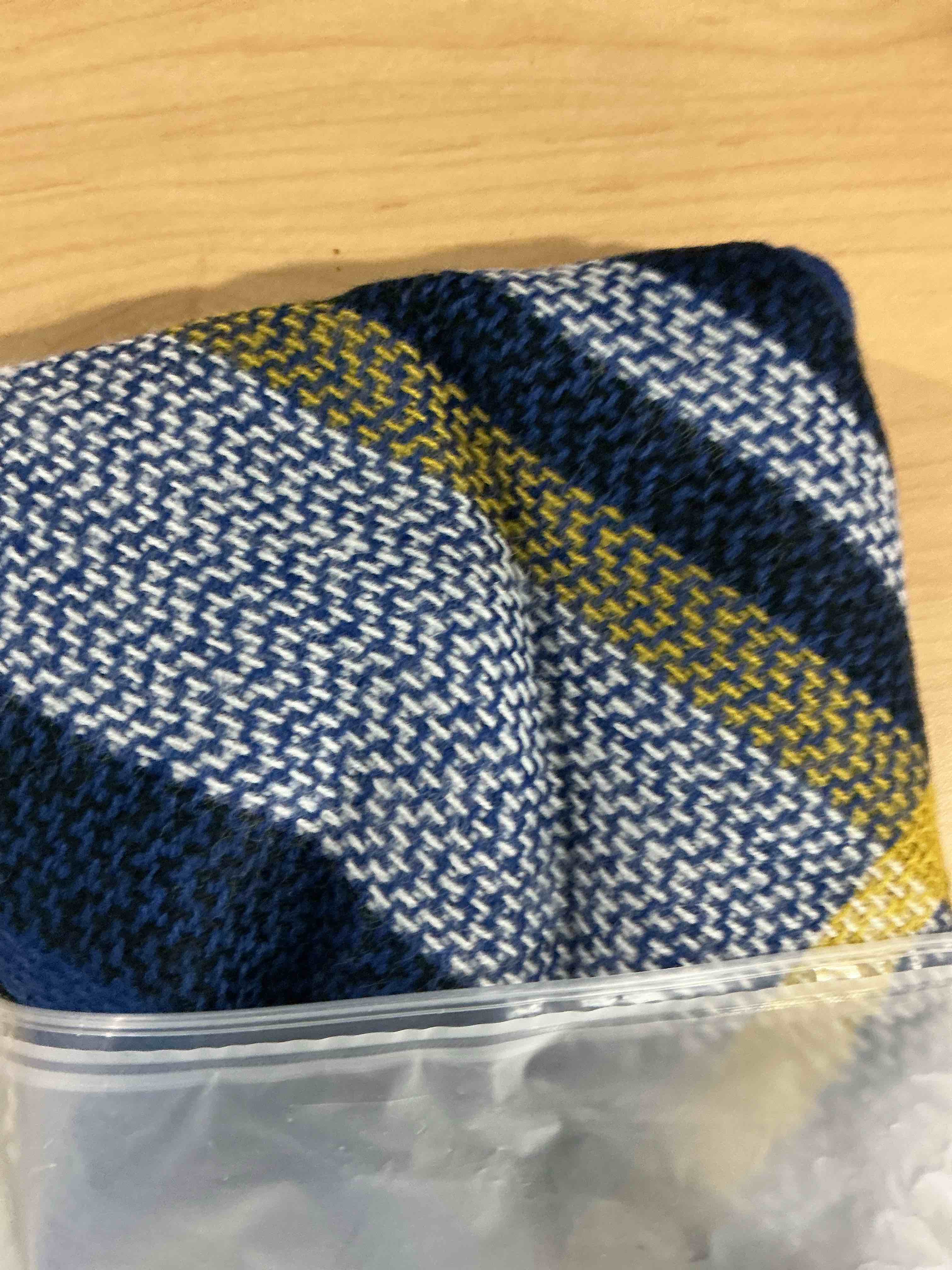 Condition photo showing New/Like New for wander agio womens warm long shawl winter wraps large scarves knit cashmere feel plaid triangle scarf medium sapphire blue 12