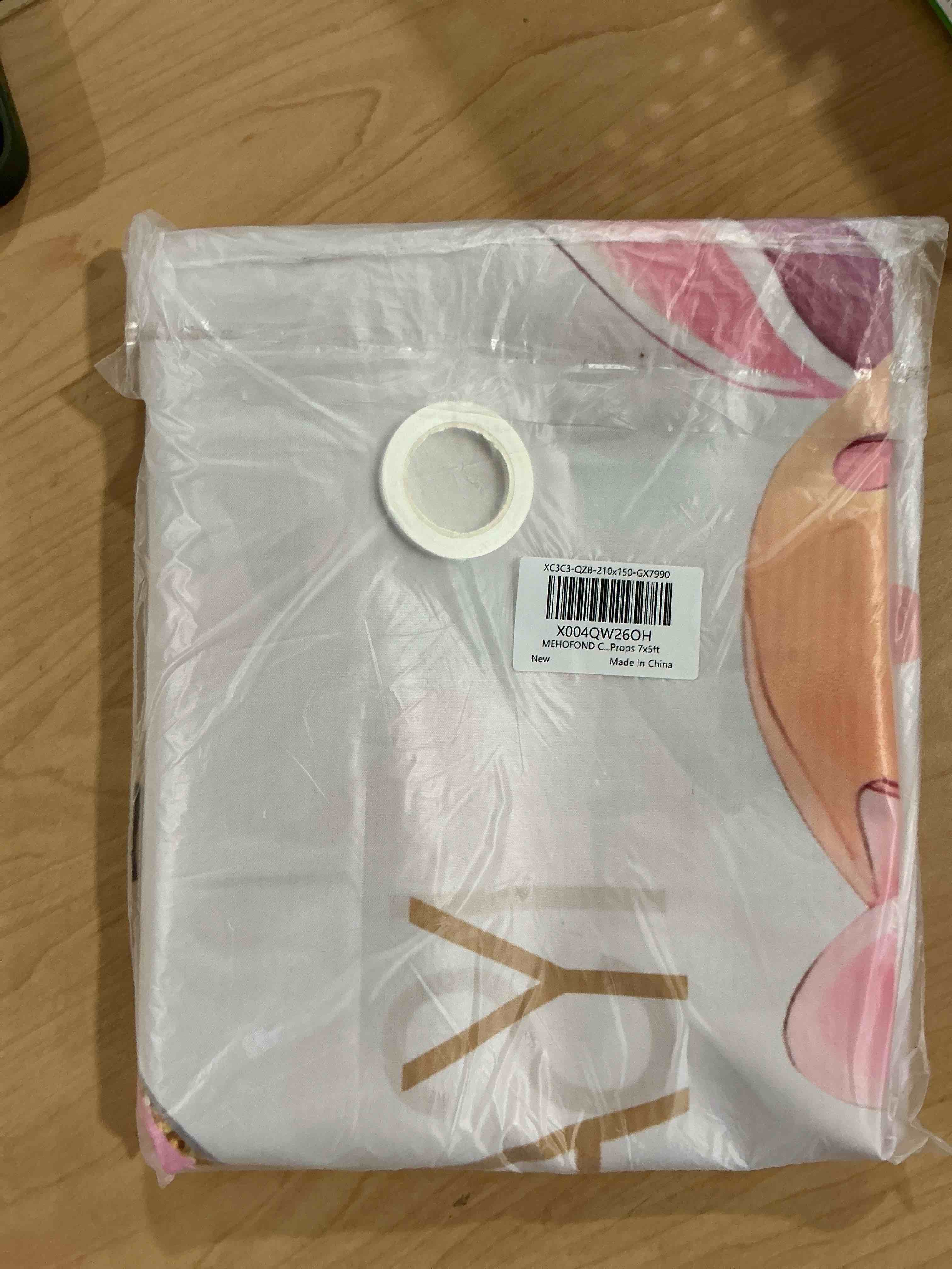 Condition photo showing Good Condition for mocsicka floral sweet girl baby shower backdrop it's a girl baby shower background watercolor pink party cake table decoration photo booth props (7x5ft)
