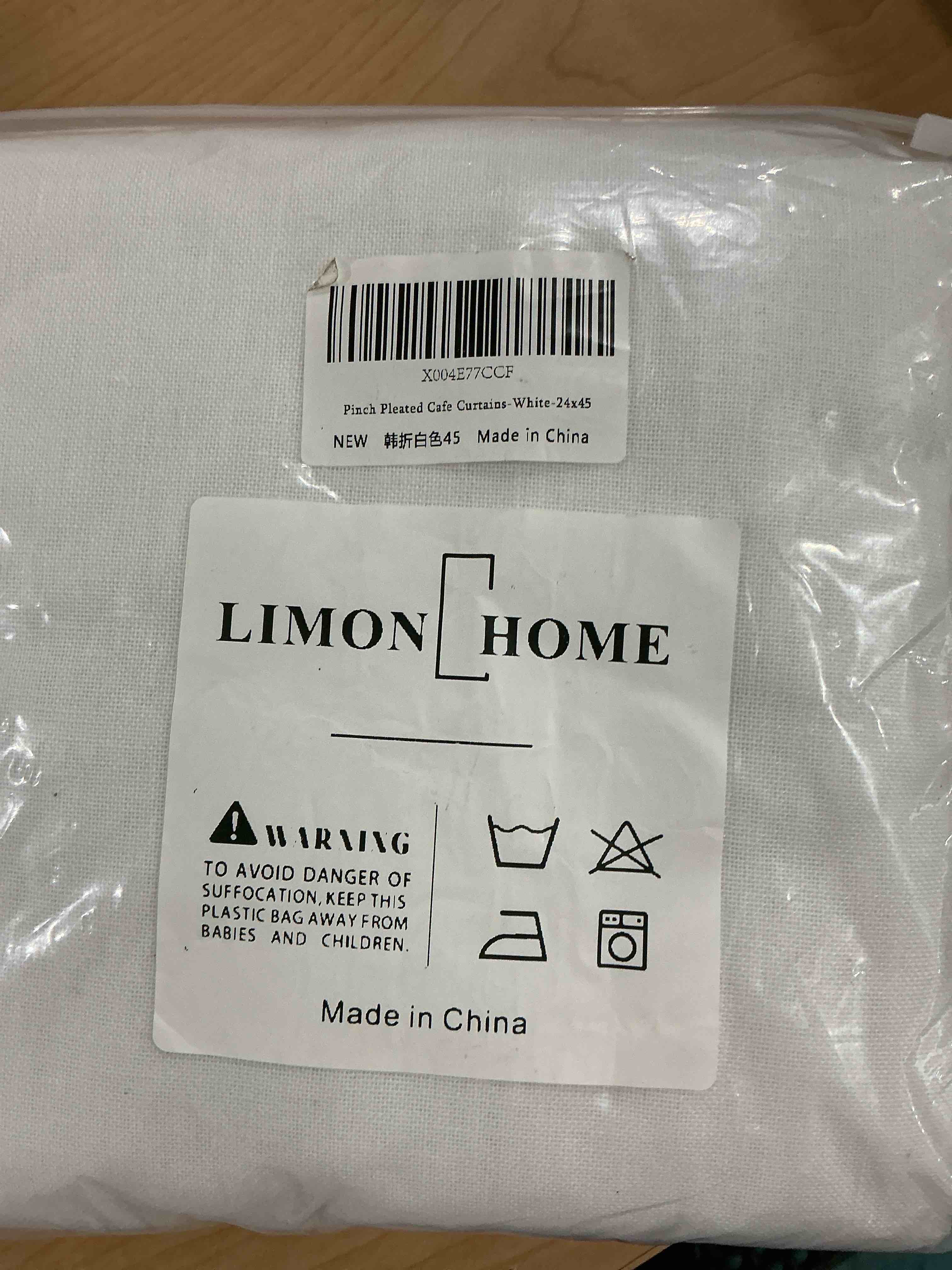 Condition photo showing Good Condition for limon home white linen kitchen curtains 45 inch length pinch pleat cafe curtains white 24"w x 45"l (pack of 2)
