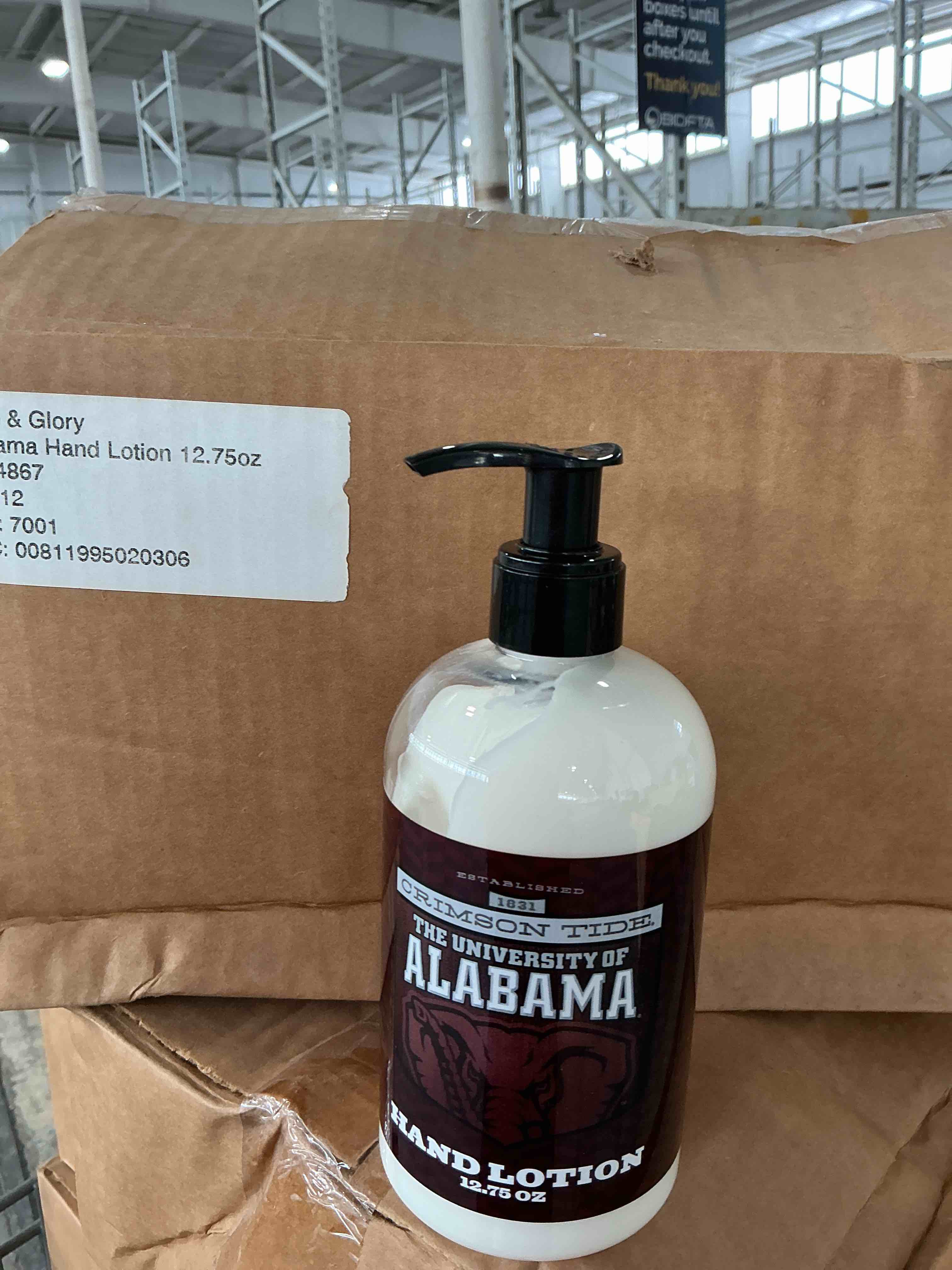 pride and glory alabama roll tide hand lotion unsented12.75 ounces (12ct)