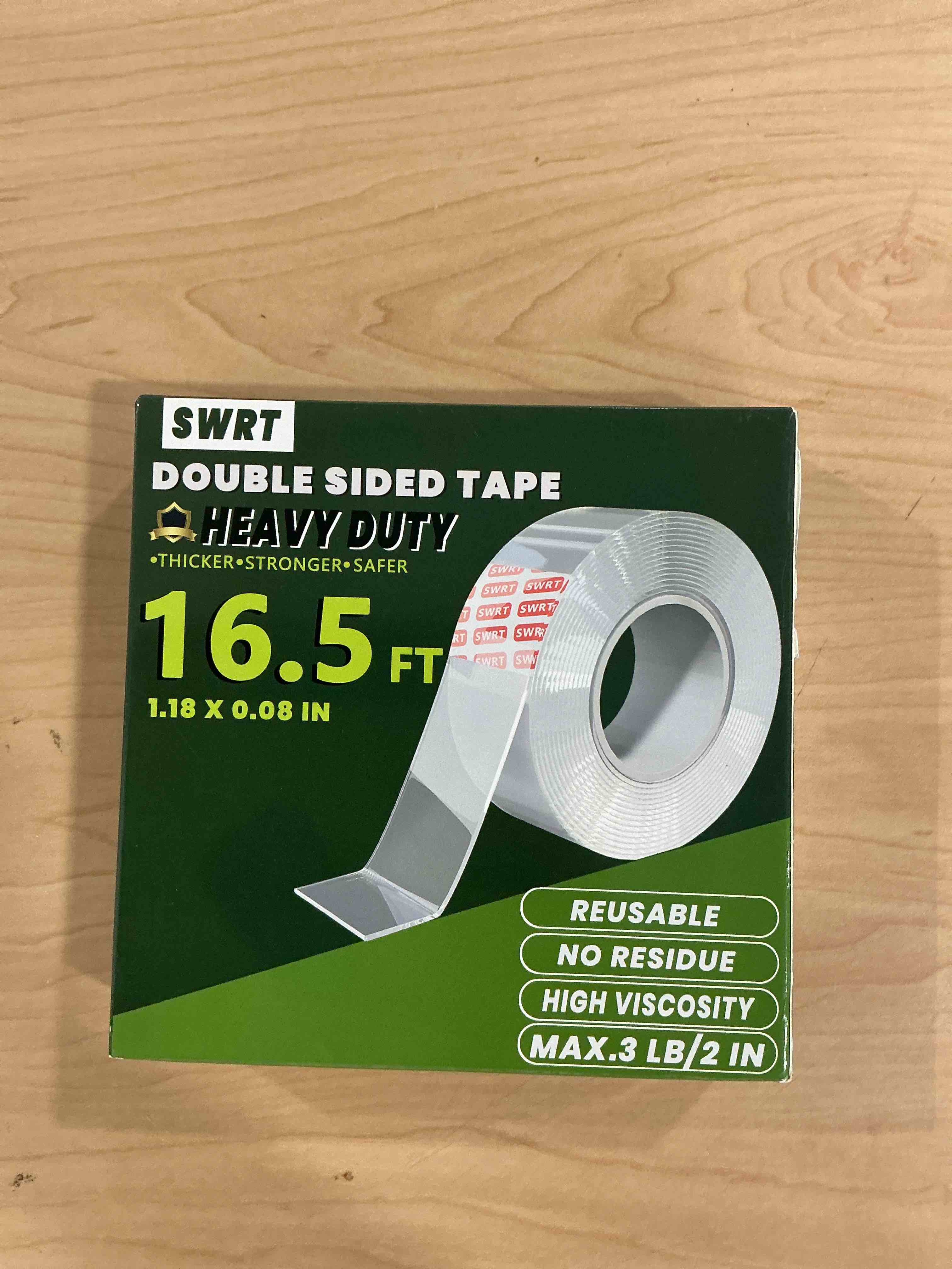 Condition photo showing New/Like New for swrt double sided heavy duty tape, 1.18 inch x 16.5 ft extra large nano transparent adhesive tape, removable clear mounting strips for walls, picture hanging, posters, carpet, and home decor 1.18 inch x 16.5 ft 1