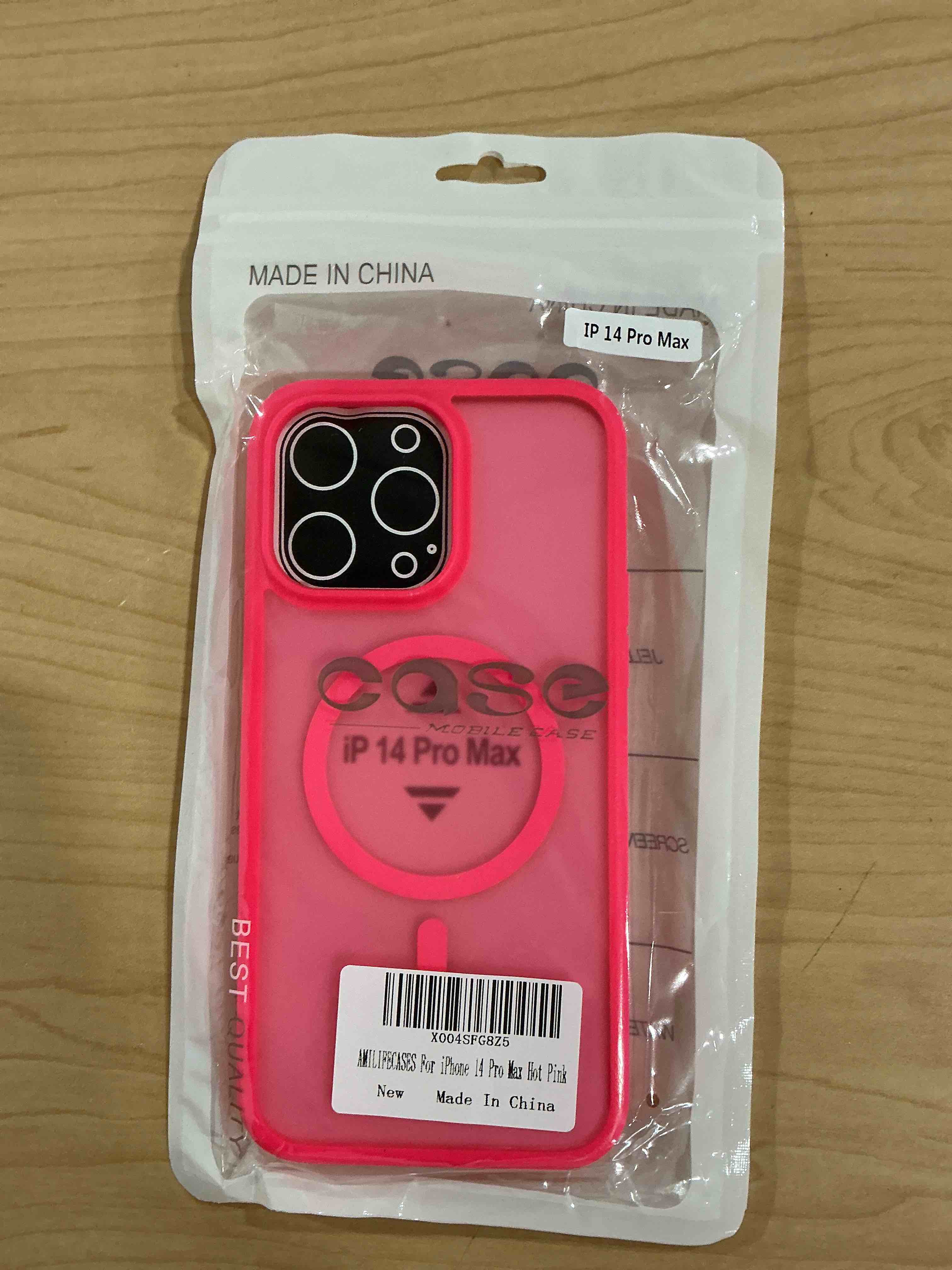 Condition photo showing New/Like New for magnetic for iphone 14 pro max case - compatible with magsafe - military grade drop protection - slim anti-scratch translucent shockproof phone cover 6.7" - hot pink
