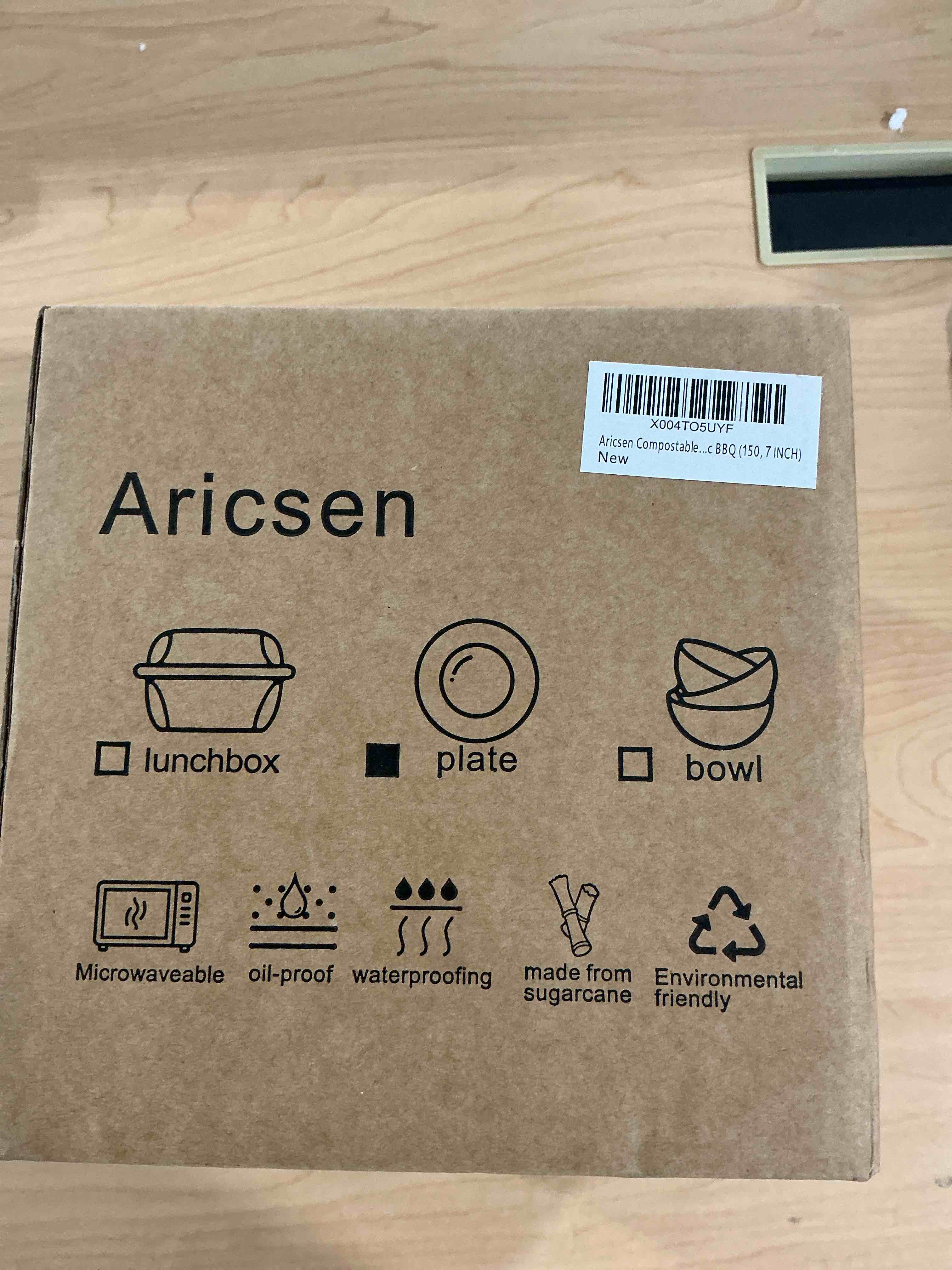 Condition photo showing New/Like New for 10 inch compostable paper plates?white 150 pack?, 100% sugarcane bagasse large disposable plates, sturdy heavy duty, biodegradable dinnerware for party, bbq, picnic, catering