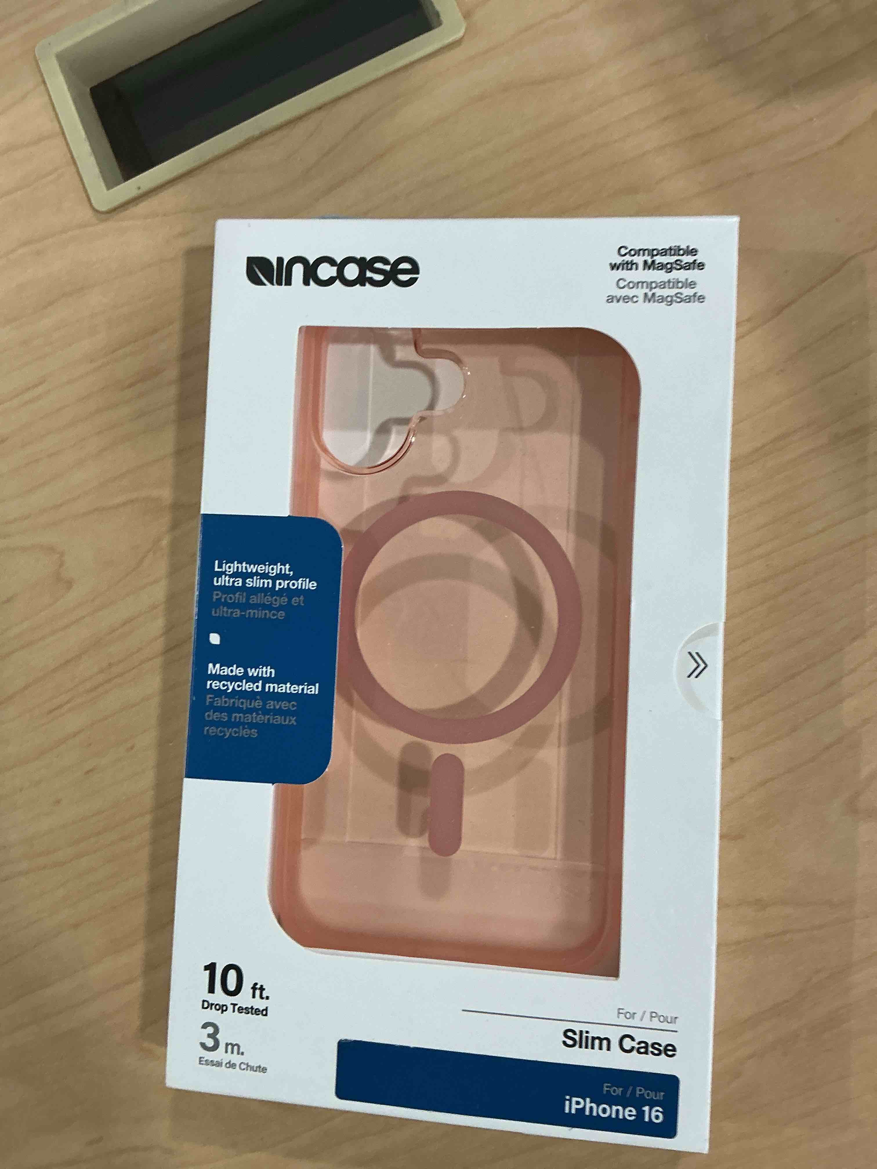 Condition photo showing New/Like New for incase slim apple magsafe case for iphone 16-8 ft drop protection -ultra slim, durable, lightweight apple iphone case with built-in magnets for magsafe charging - blush pink