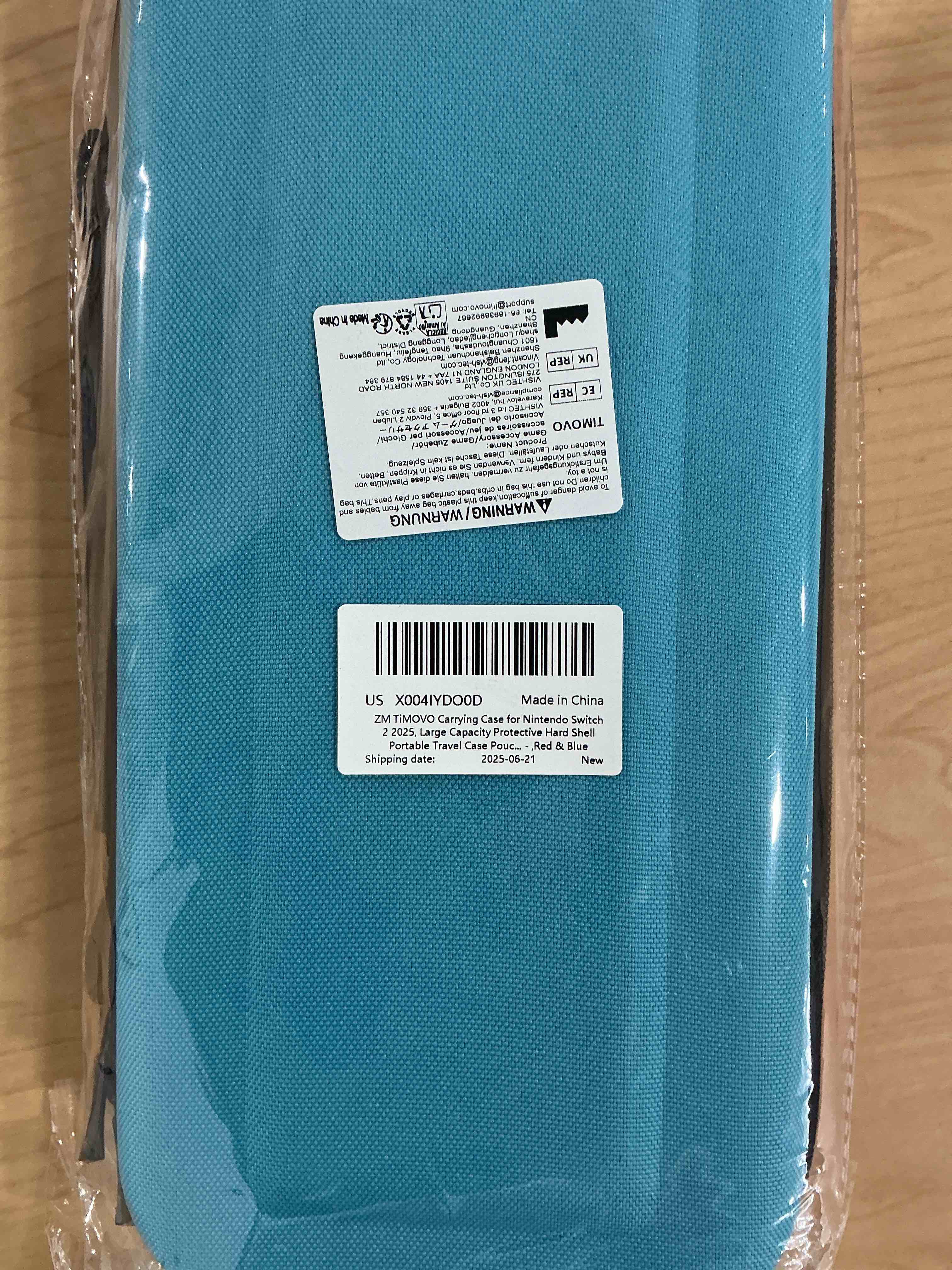 Condition photo showing New/Like New for timovo carrying case for nintendo switch 2 2025, large capacity protective hard shell portable travel case pouch for switch 2, with 10 game card slots and pockets for console & accessories, blue+red blue+red 10 slots