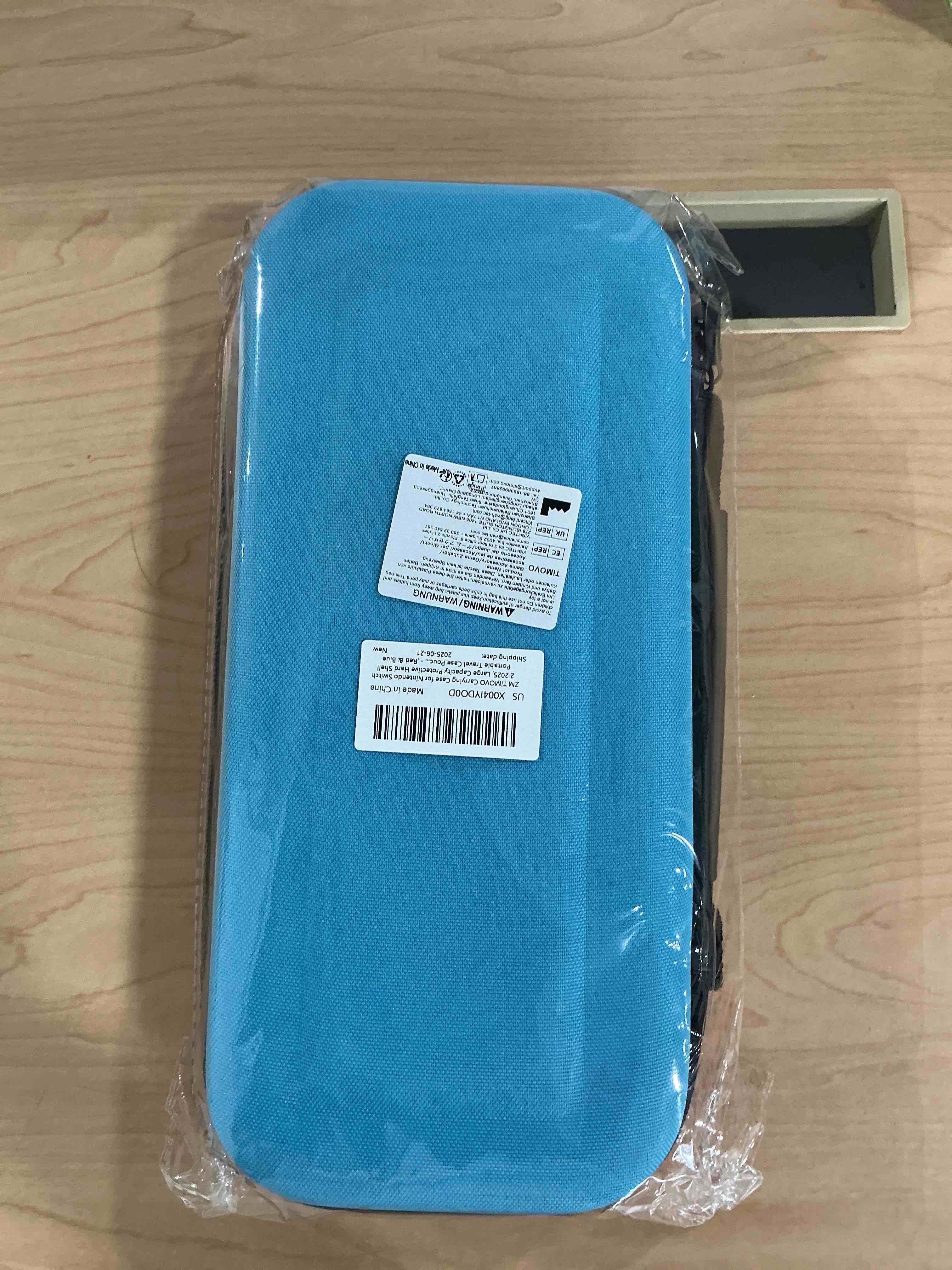 Condition photo showing New/Like New for timovo carrying case for nintendo switch 2 2025, large capacity protective hard shell portable travel case pouch for switch 2, with 10 game card slots and pockets for console & accessories, blue+red blue+red 10 slots