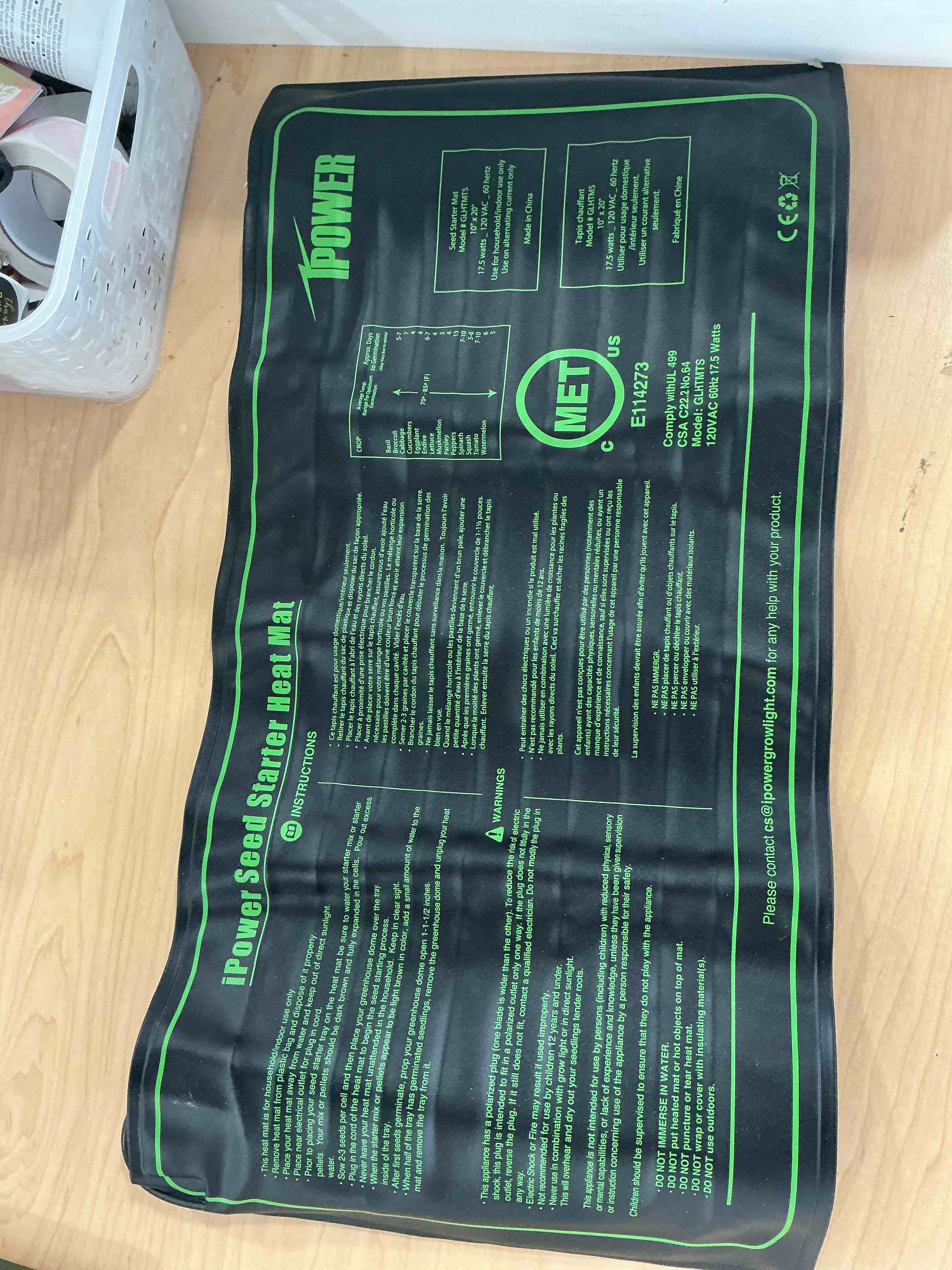 Condition photo showing New/Like New for bn-link seedling heat mat 10" x 20.75" warm hydroponic heating pad waterproof for seed starting greenhouse and germination 10" x 20"