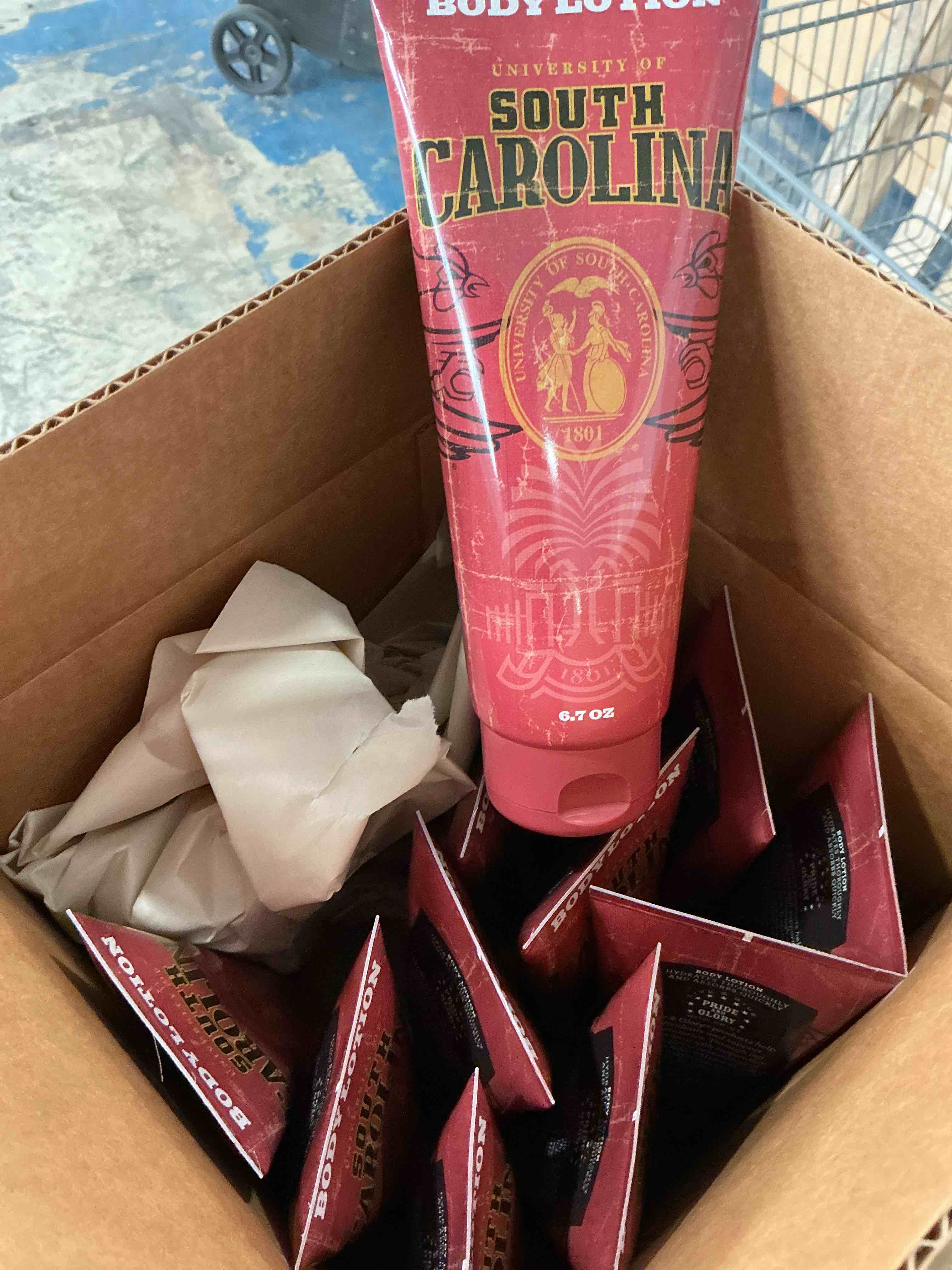 university of south carolina gamecocks licensed shower body lotion with shea butter unscented 6.7oz (12ct)