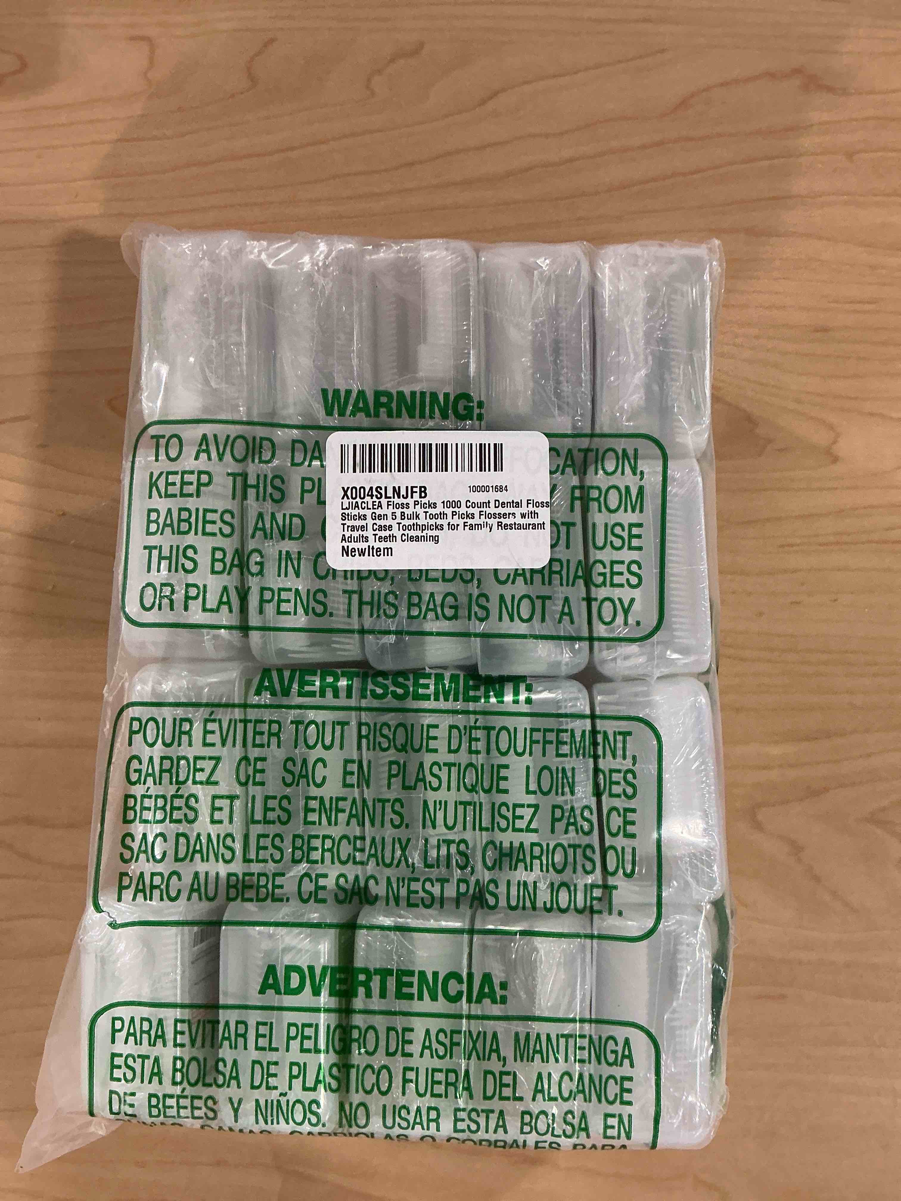 Condition photo showing New/Like New for floss picks 1000 count dental floss sticks gen 5 bulk tooth picks flossers with travel case toothpicks for family restaurant adults teeth cleaning 1000 count gen 5