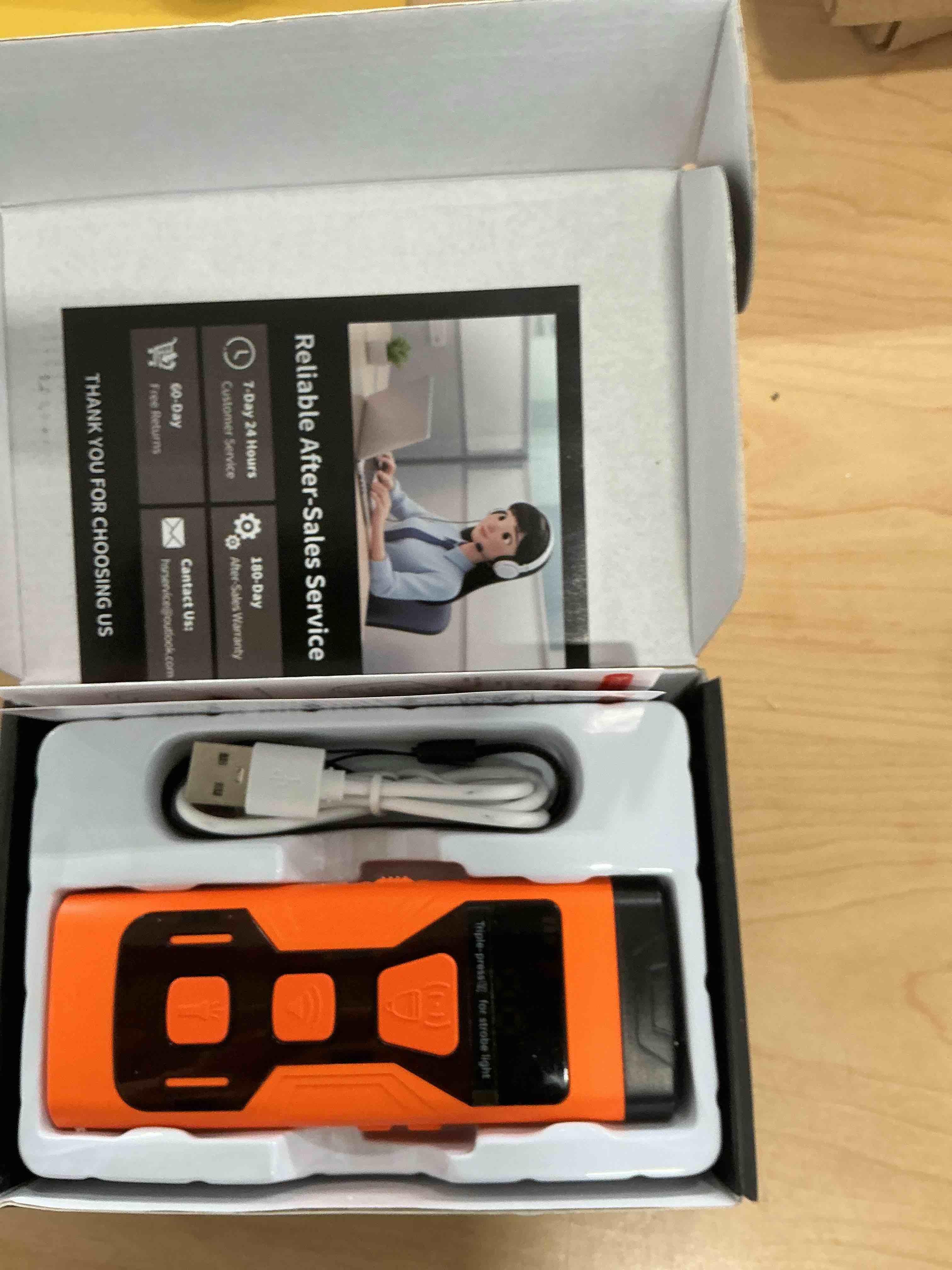 Condition photo showing New/Like New for Dog Bark Deterrent Devices, 3X Ultrasonic 65FT Anti Barking Device, 4 Gear Frequencies Safer Alternatives to Dog Training Bark Collars, Portable Design with Display for All Dogs (Orange)