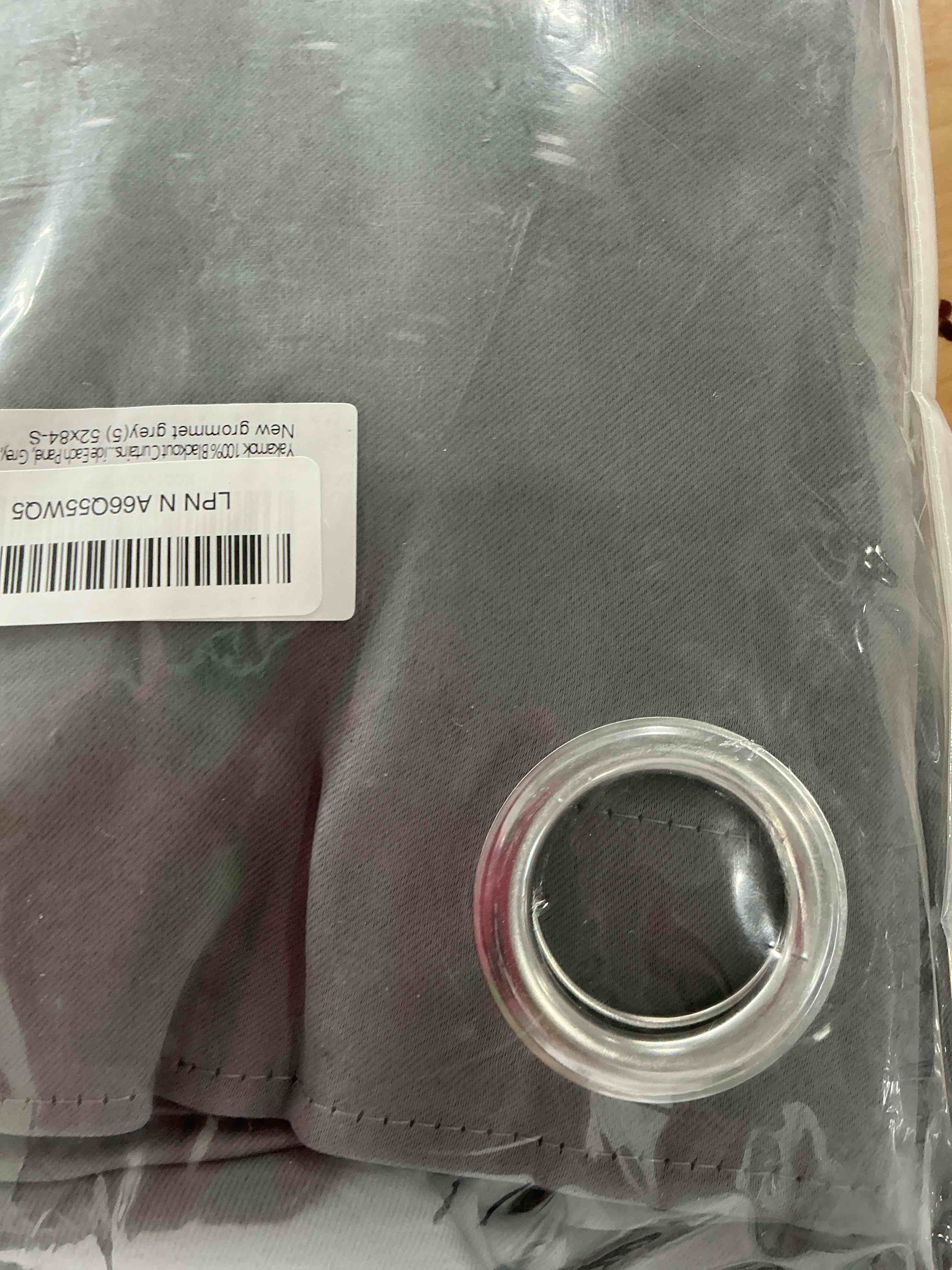 Condition photo showing New/Like New for Yakamok 100% Blackout Curtains 84 Inches Long, 2 Thick Layers Heat and Full Light Blocking Soft Thermal Insulated Drapes for Bedroom(52" Wide Each Panel, Grey, 2 Panels)