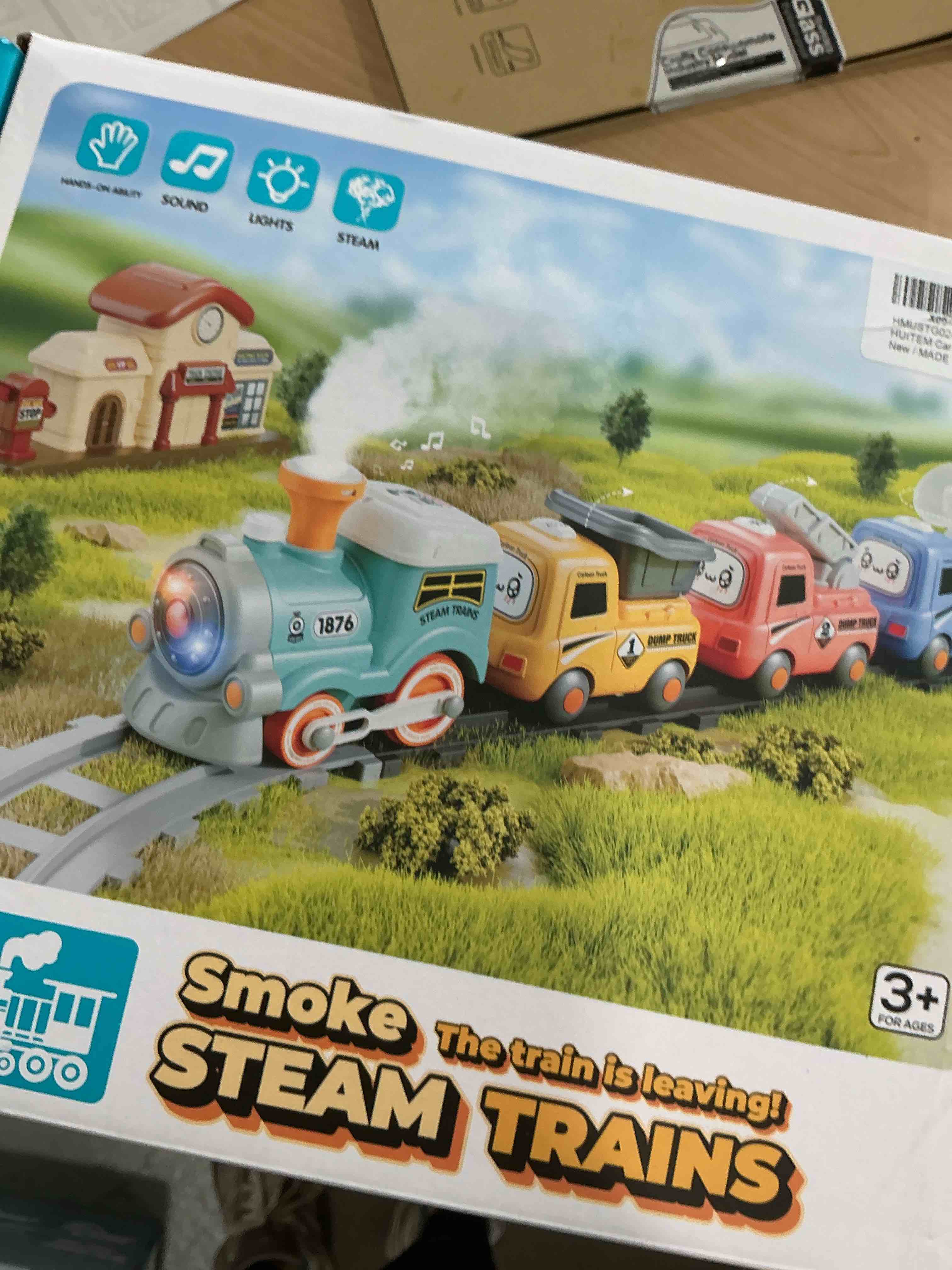 Condition photo showing New/Like New for Train Set for Toddlers, Electric Magnetic Train Sets w/Steam, Music, Lights for Kids Track Playset Christmas Birthday Gifts for 3 4 5 6 Years Old Boys Girls