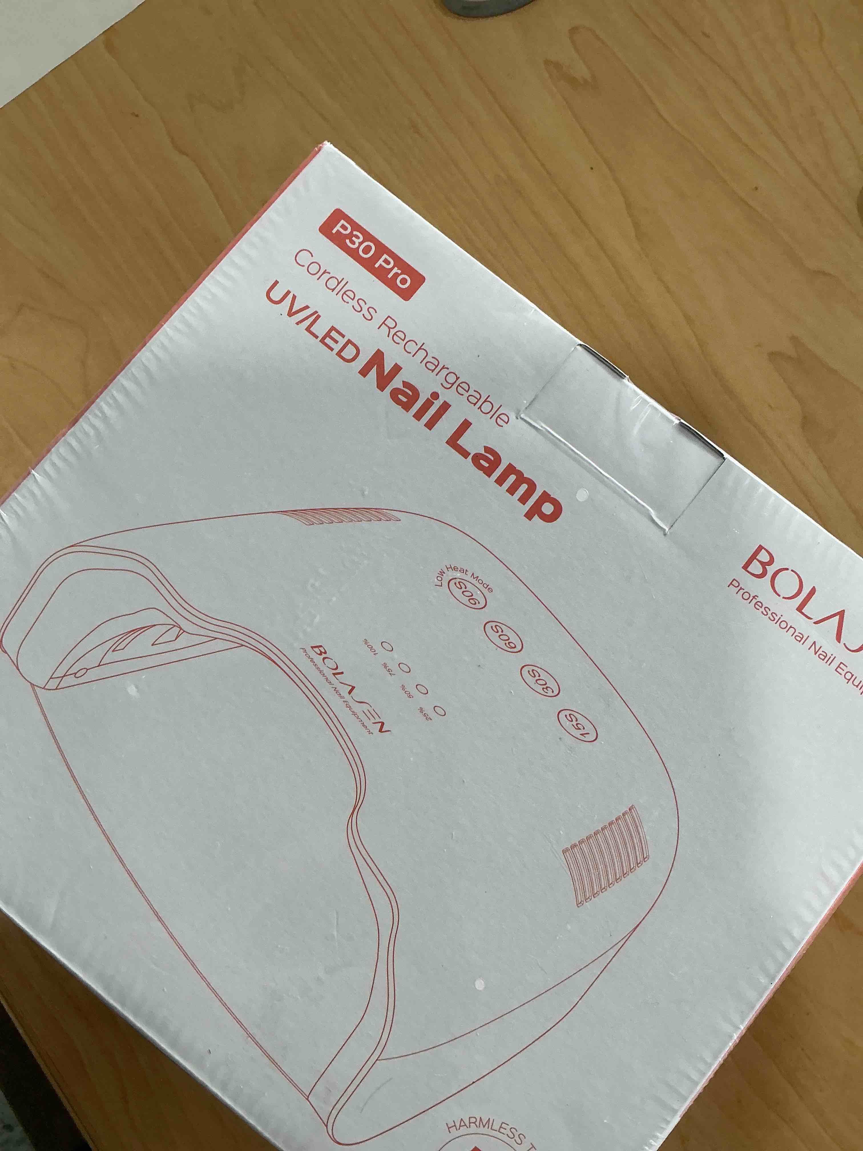 Condition photo showing New/Like New for BOLASEN Cordless Rechargeable UV Nail Lamp - UV Light for Gel Nails with Metallic Reflector & Metal Base, 54W Portable Wireless LED Nail Dryer, Professional Fast Charger Curing Lamp for Salon P30 PRO Cordless P30 Pro White