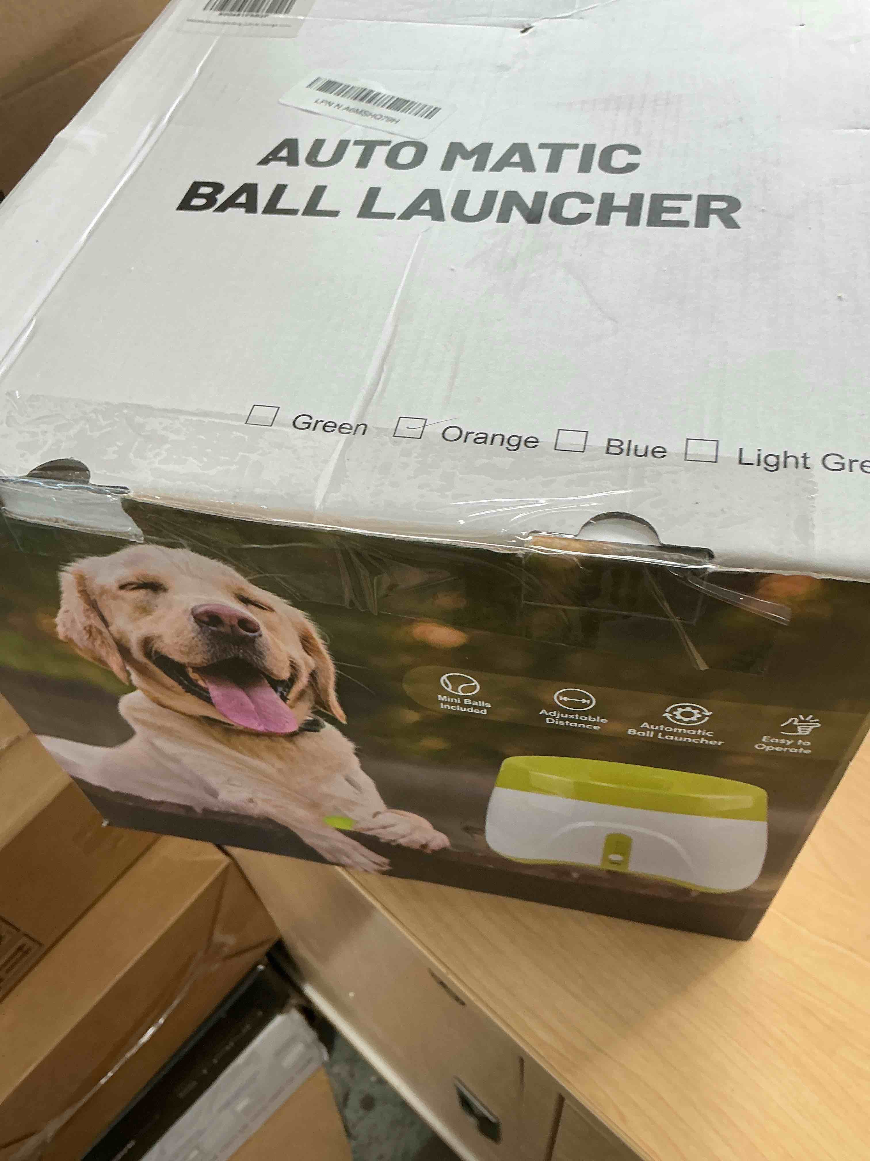 Condition photo showing New/Like New for Automatic Dog Ball Launcher, Dog Ball Thrower with 15 Mini Tennis Balls Sizing 2 Inch and Mesh Bag, Interactive Dogs Toys Tennis Balls Launcher for Small Dogs with 3 Distance Settings Orange