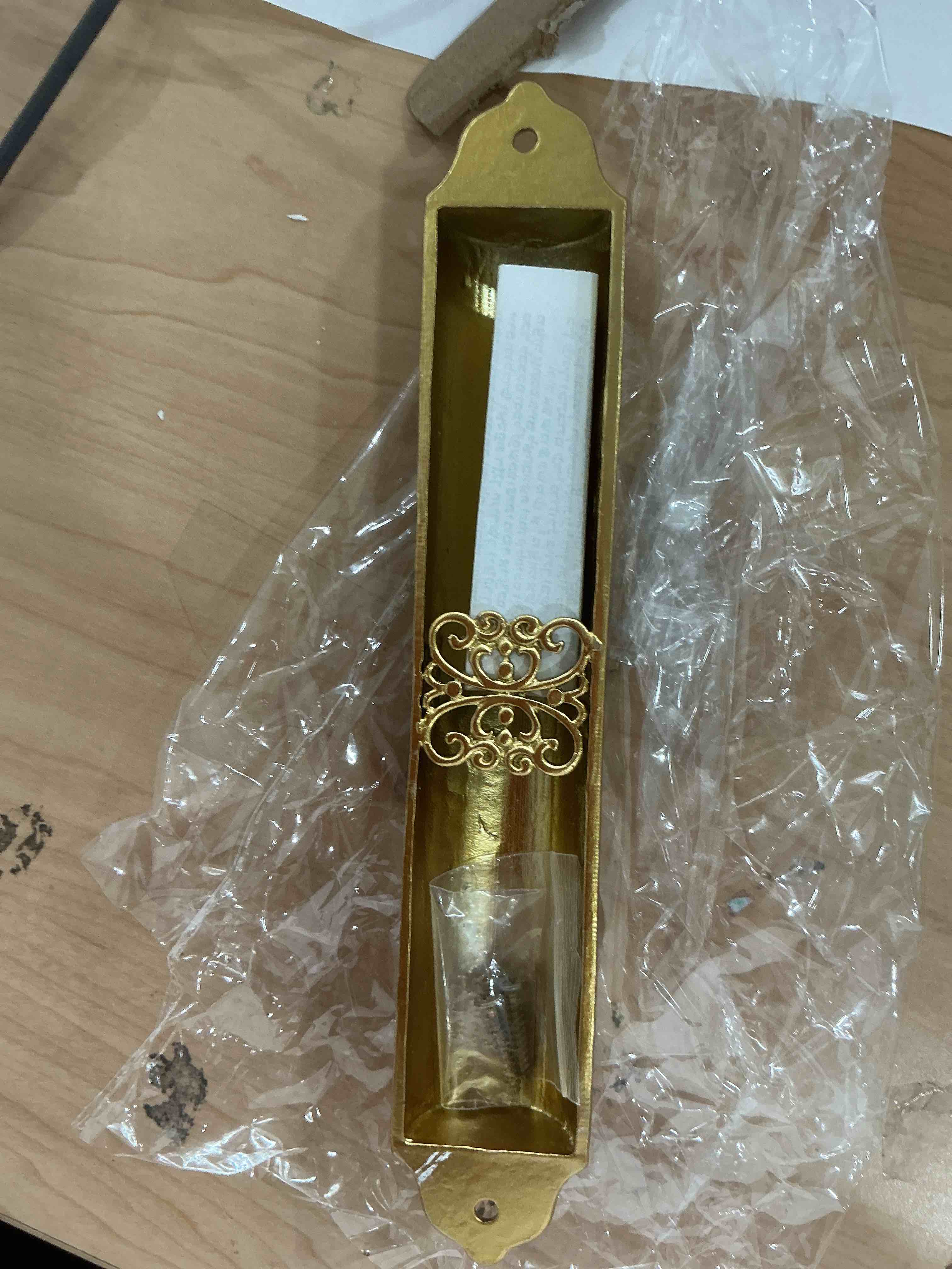 Condition photo showing New/Like New for Hand Painted Mezuzah, 9.5 Inches Exquisite Enamel Mezuzah with Star of David and Jerusalem Motifs Jerusalem(large)