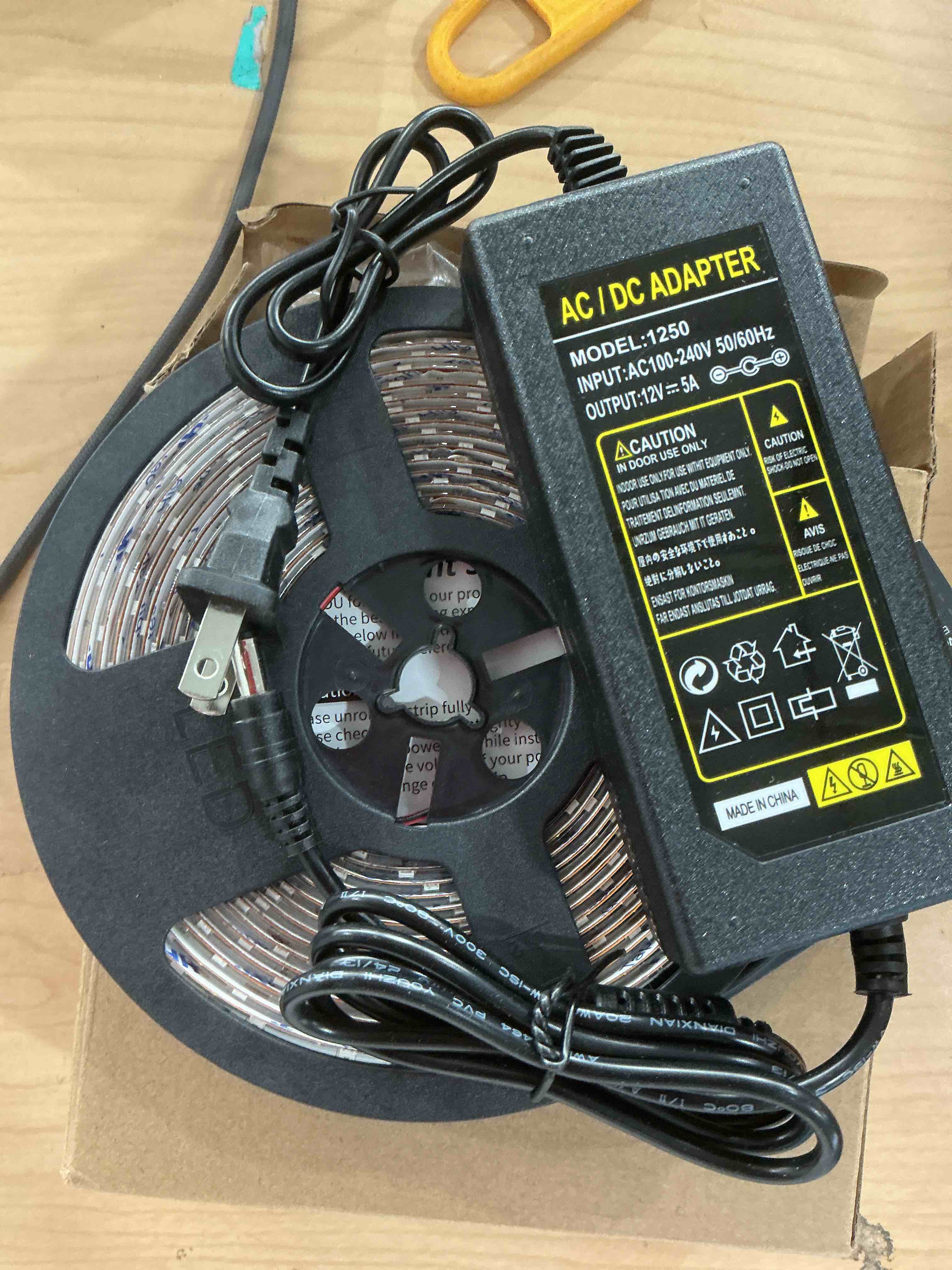Condition photo showing Good Condition for LightingWill Super Bright 60W LED UV Black Light Strip, Waterproof Blacklights 5M/16.4ft 3528SMD 300LED Ultraviolet Light for Party Night Fishing with 12V 5A Power Supply 12V 60W Waterproof - 16.4 ft