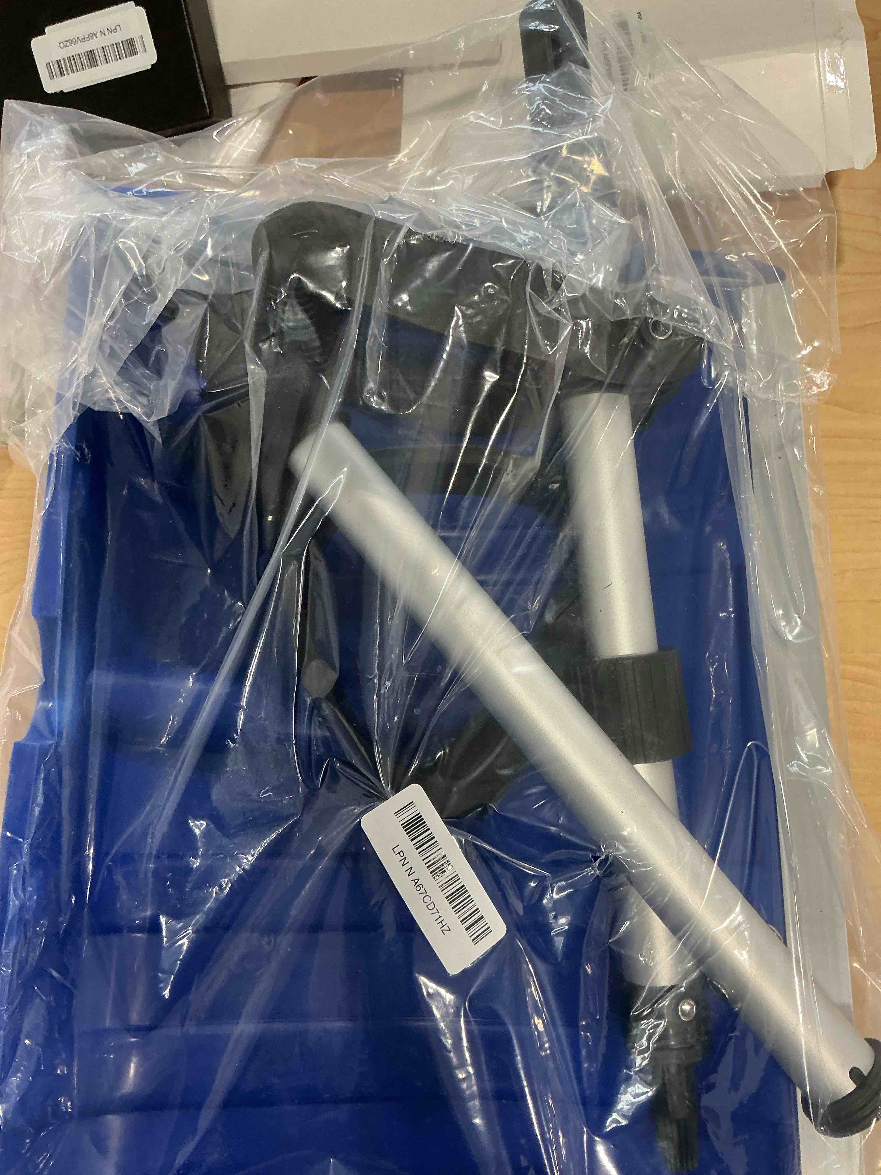 Condition photo showing Good Condition for Snow Shovel for Driveway: 48" Ergonomic Dual D-Handles for Less Back Strain - Aluminum Wear Strip Cleaning Shovel - Lightweight and Portable Snow Removal Tool for Car Camping Outdoor blue 48 in Snow Shovel
