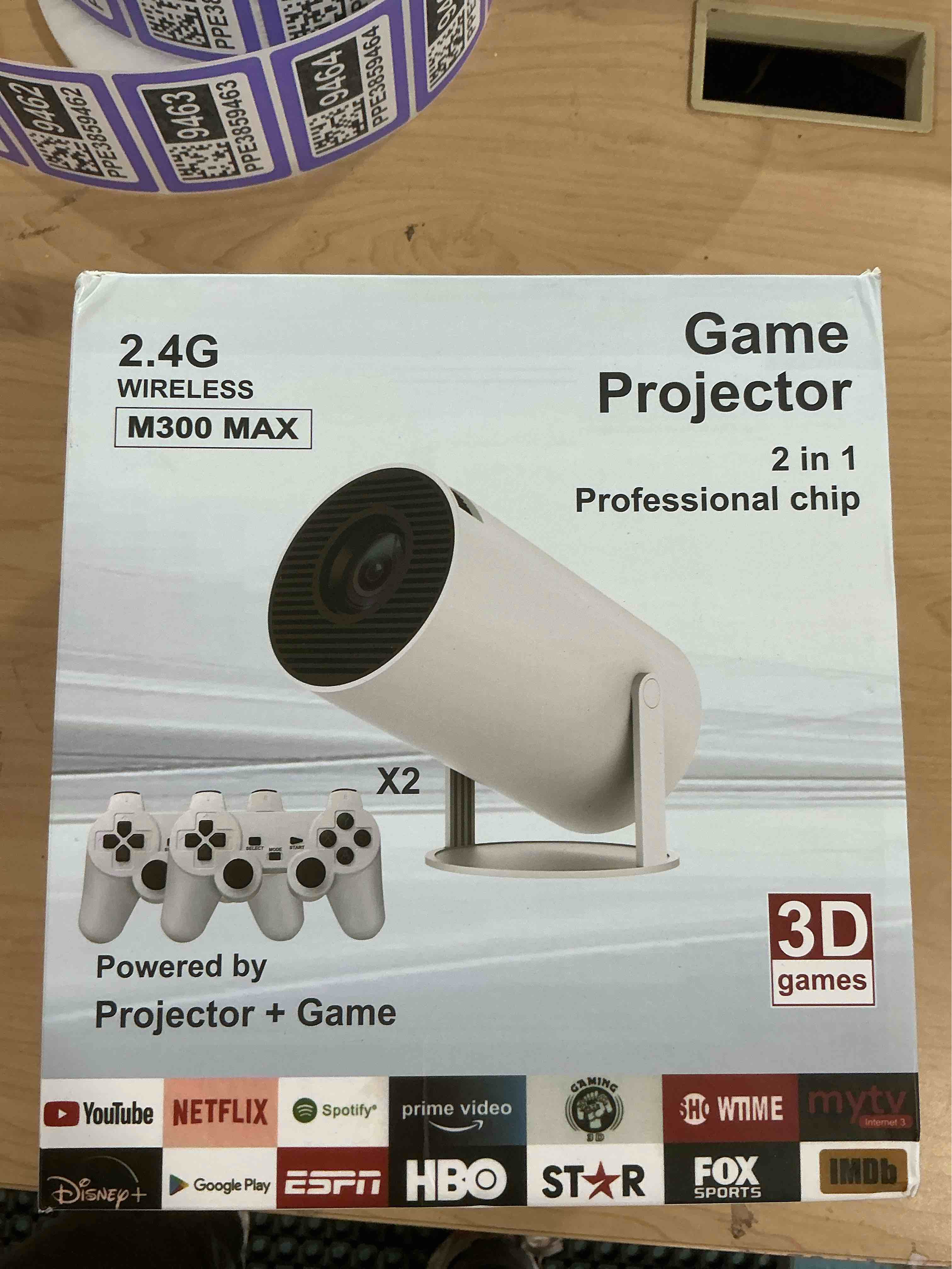 Condition photo showing New/Like New for Faatchoi Portable Mini Game Video Projector, 30,000+ Preloaded Games, Android TV 11.0 Smart Projector, 360 ANSI, WiFi & Bluetooth, 1080P HD, Ideal for Home Theater, Gaming, Camping & Outdoor Movie.