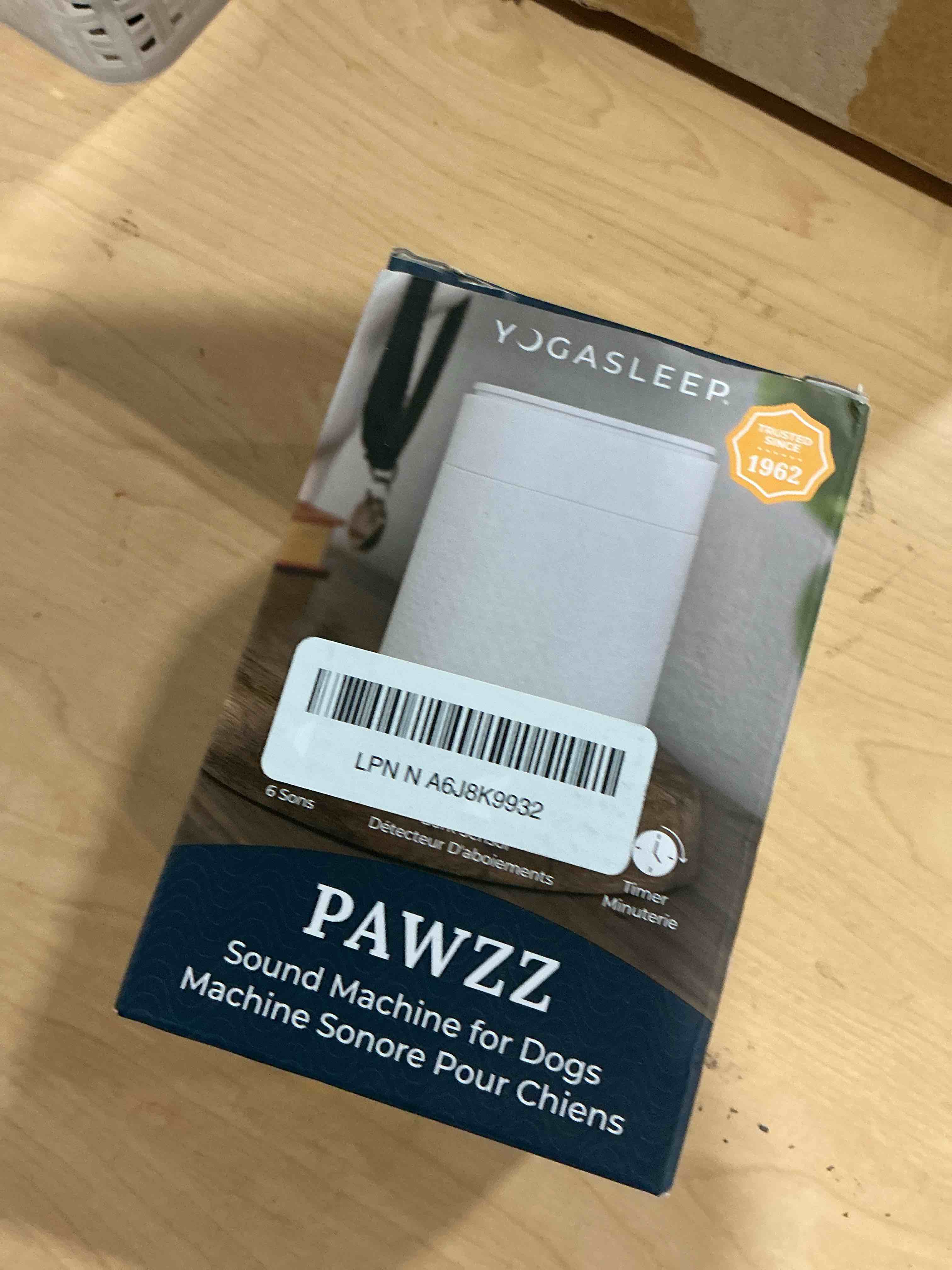 Condition photo showing Good Condition for Yogasleep Pawzz White Noise Machine for Dogs, Home & All Pets. with Integrated Bark Sensor, 6 Automatic Relaxing Natural Sounds, Help Keep Pets Calm, Anti-Barking with Training, Noise Canceling