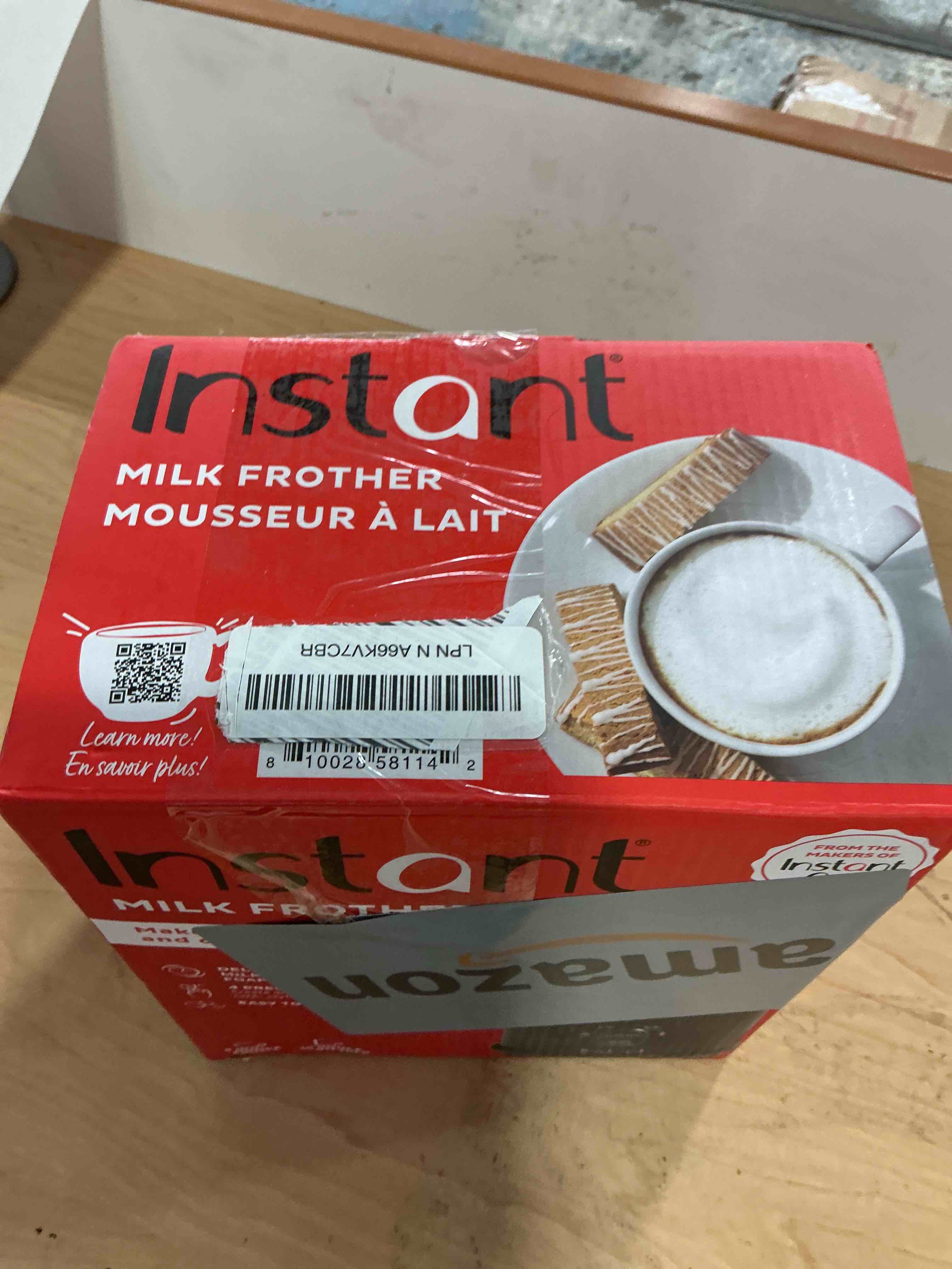 Condition photo showing Good Condition for Instant Pot Milk Frother, 4-in-1 Electric Milk Steamer, 10oz/295ml Automatic Hot and Cold Foam Maker and Milk Warmer for Latte, Cappuccinos, Macchiato, From the Makers of Instant 500W, Black Pack of 1 Milk Frother