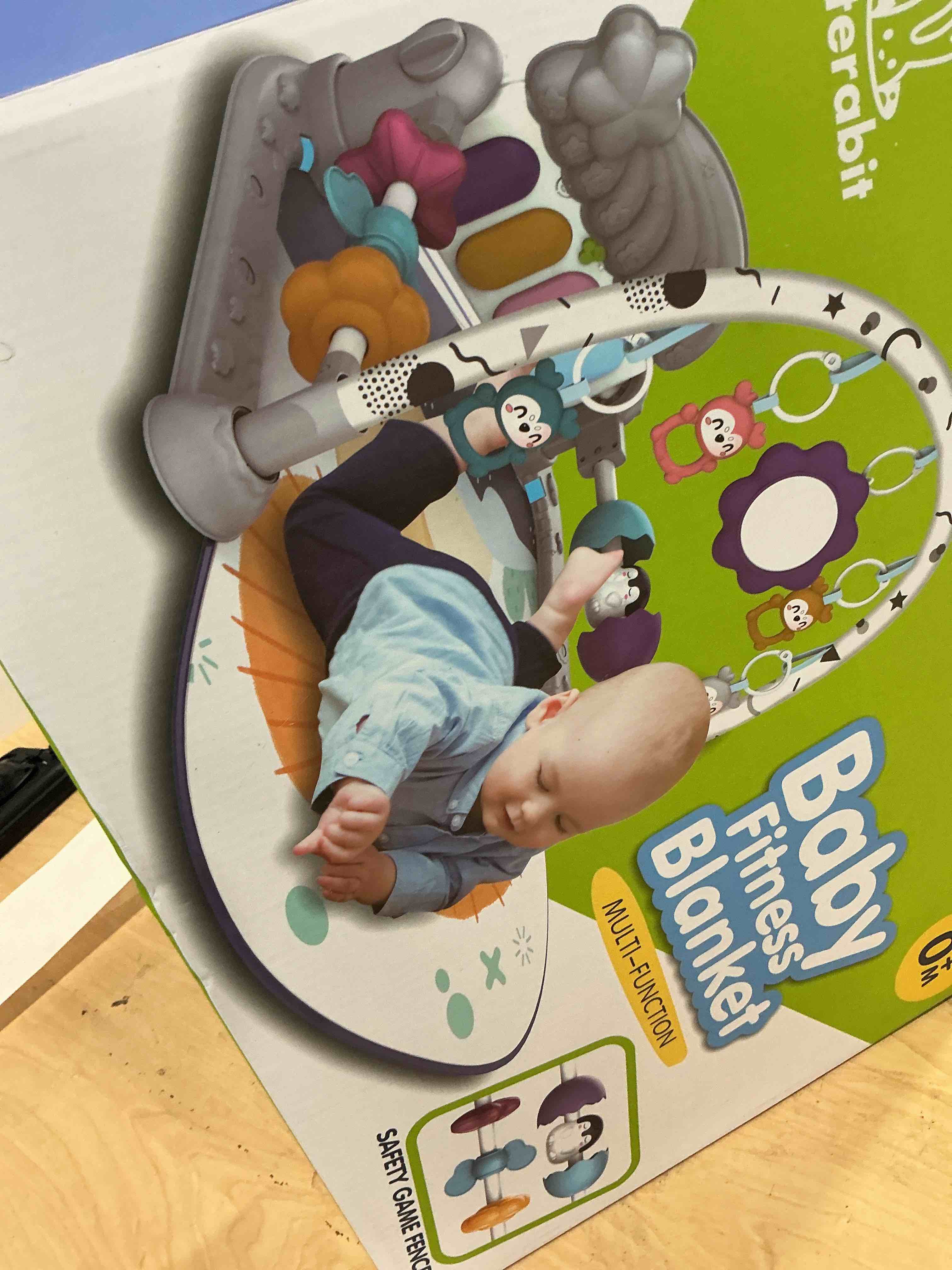 Condition photo showing Good Condition for Baby Play Gym Mat, Baby Gym Activity Center, Kick and Play Piano with Music and Light, Tummy Time Toys for Newborn Babies Infants Boys Girls 0-3-6-9-12 Months (Grey)