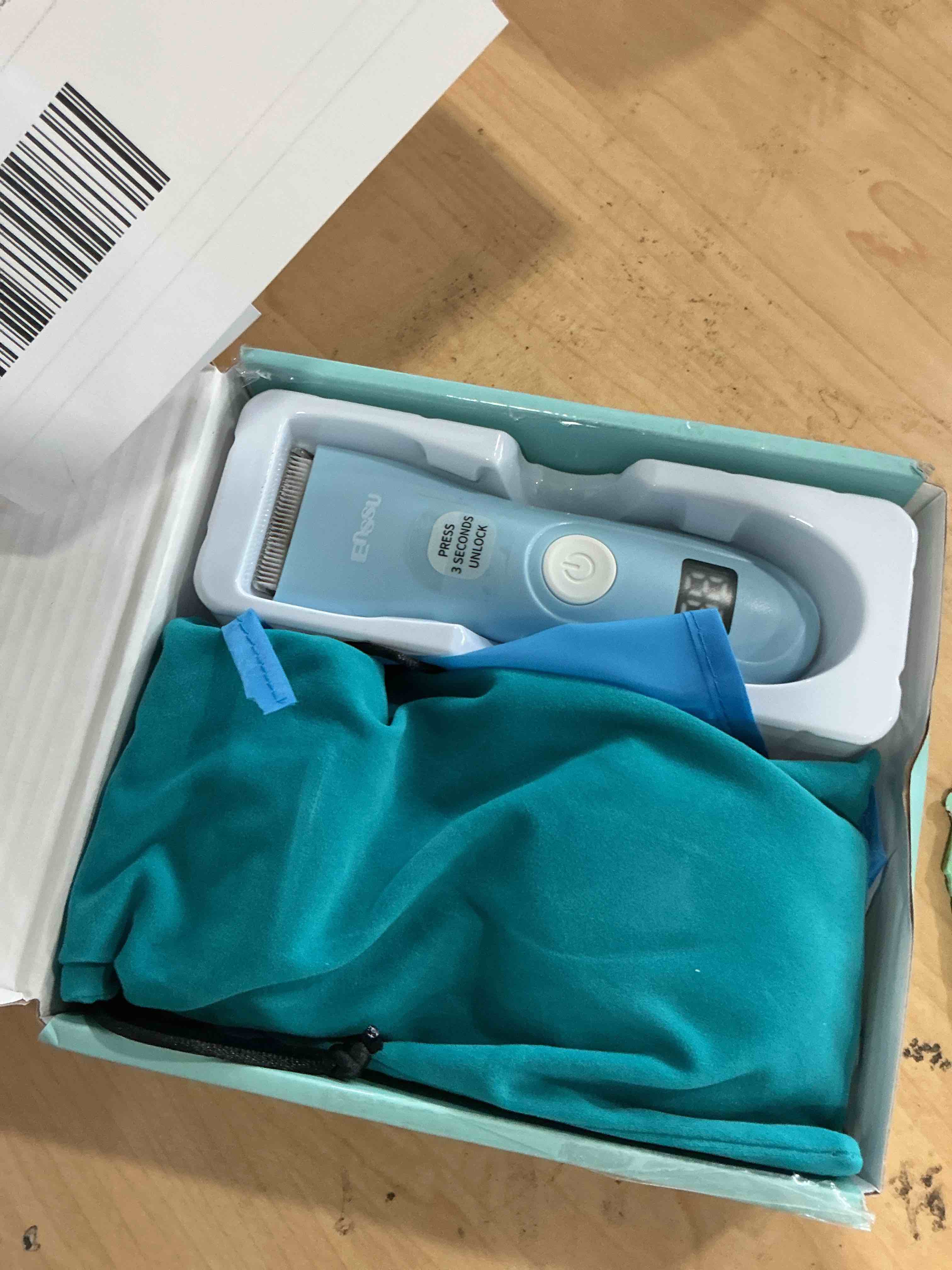 Condition photo showing Good Condition for Baby Hair Clippers, Professional Quiet Hair Trimmer for Kids and Toddler, Waterproof & Rechargeable Cordless Hair Cutting Machine for Children, with LCD Display Blue