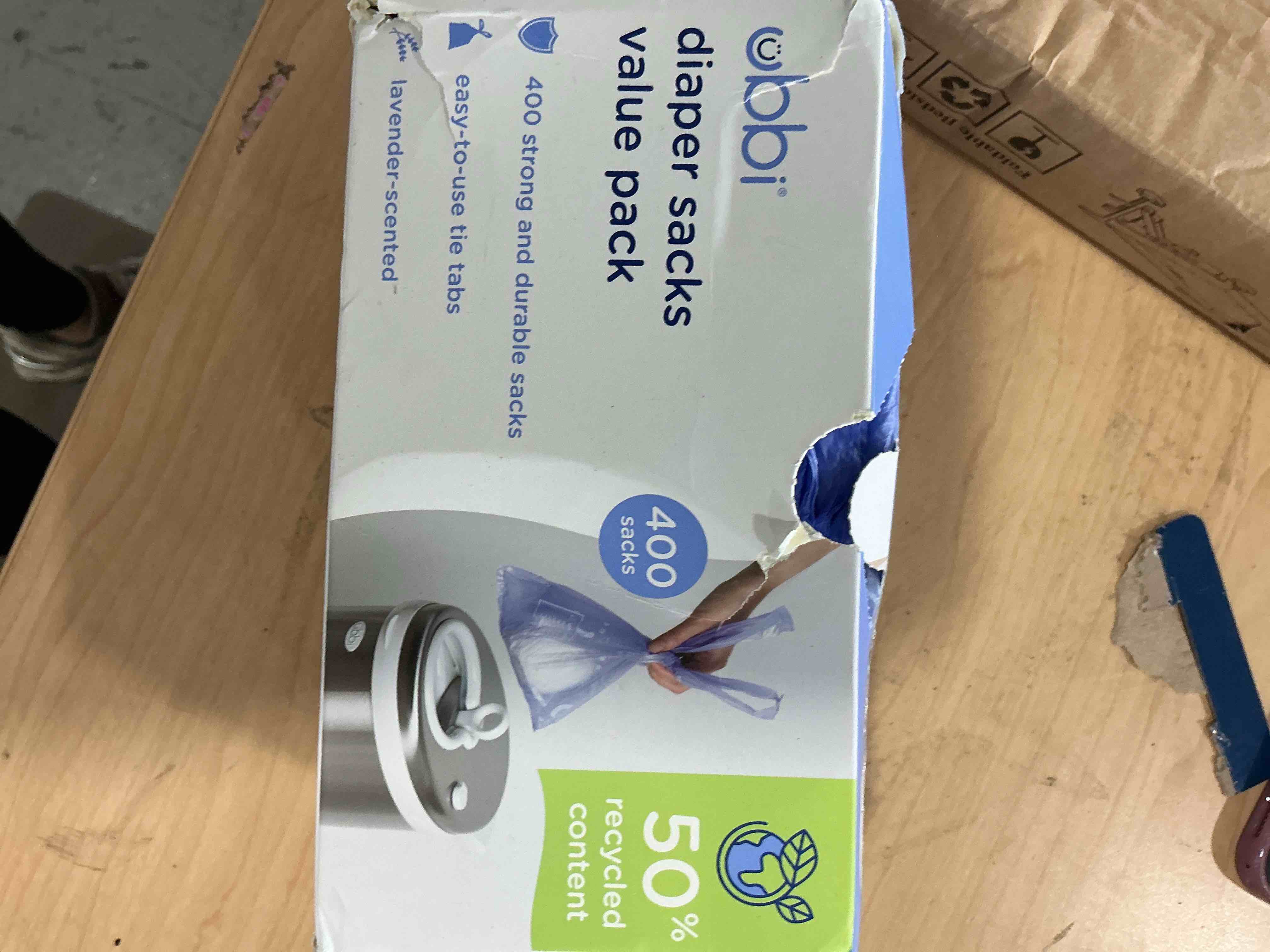 Condition photo showing Good Condition for Ubbi Disposable Nappy Sacks, Lavender Scented, Easy-To-Tie Tabs, Baby Diaper Disposal or Pet Waste Bags, Value Pack, 400 Count 400 Count 400 Count (Pack of 1)