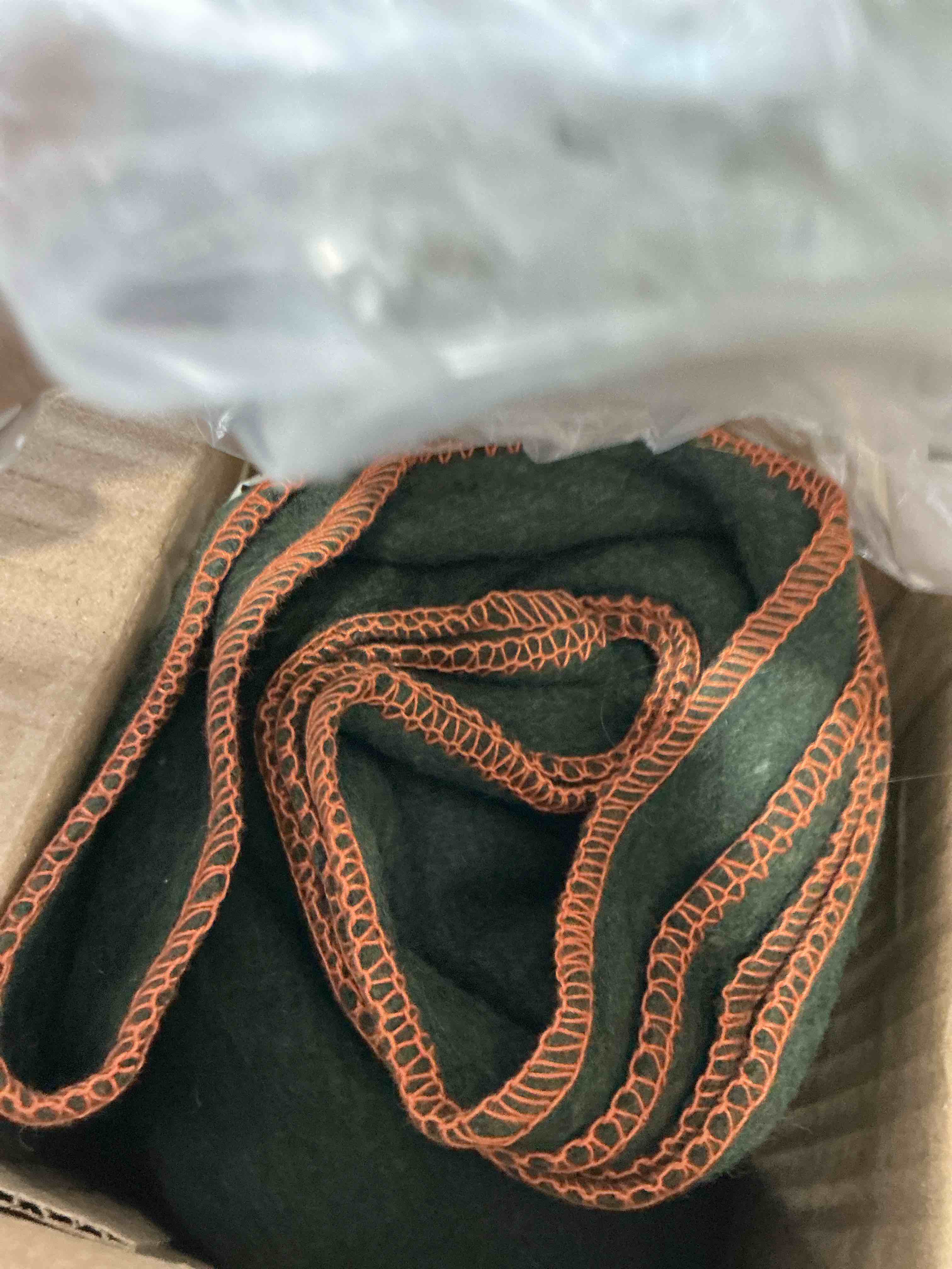 Condition photo showing New/Like New for Large Military Wool Blanket - Warm & Thick Emergency Survival Blanket Great for Camping, Outdoors, Sports Events, Picnics, 4.5 lbs, 64" x 88" (Olive Green)