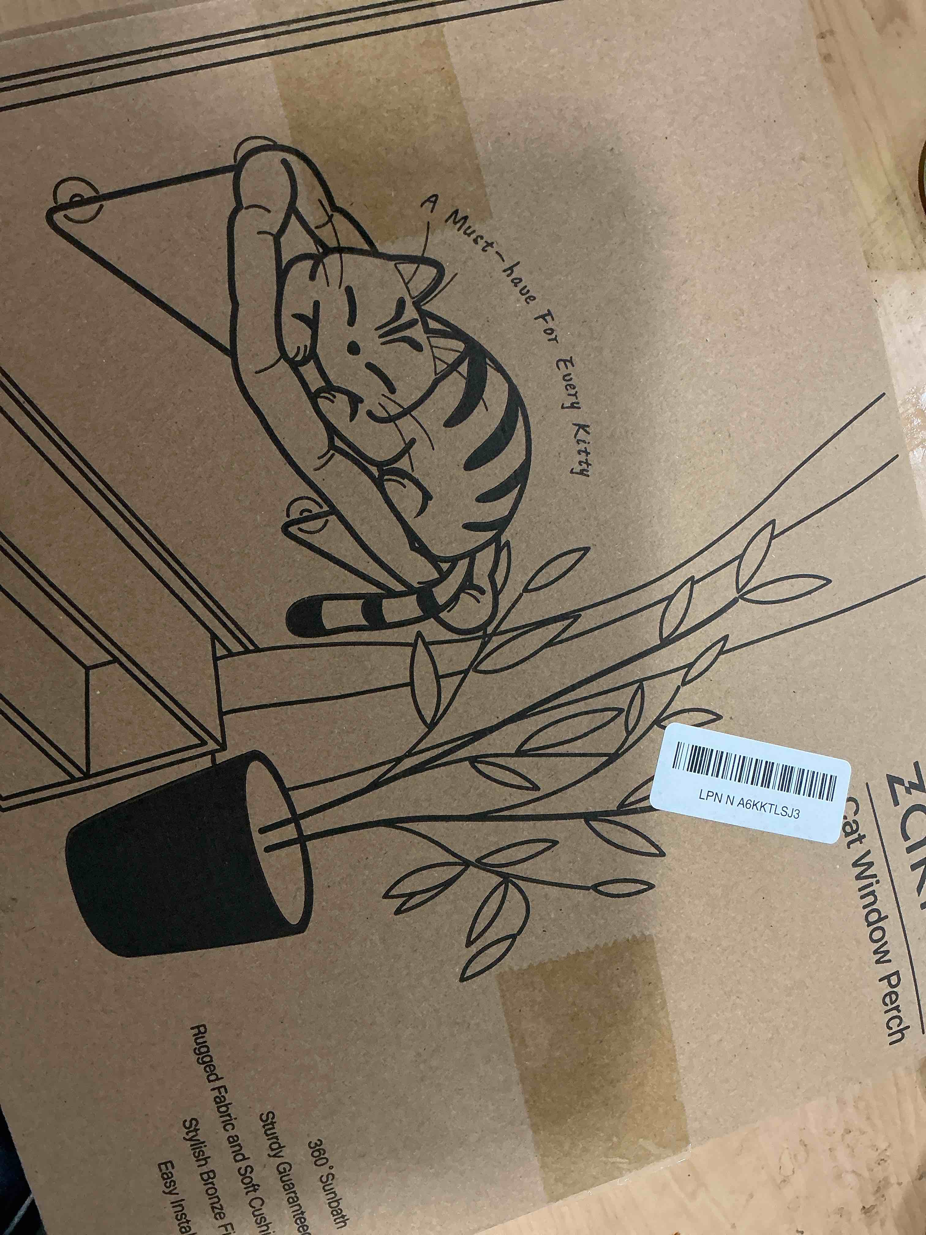 Condition photo showing Good Condition for Zakkart Cat Window Perch - 100% Metal Supported from Below - Comes with Warm Spacious Pet Bed - Cat Window Hammock for Large Cats & Kittens - for Sunbathing, Napping & Overlooking (White)