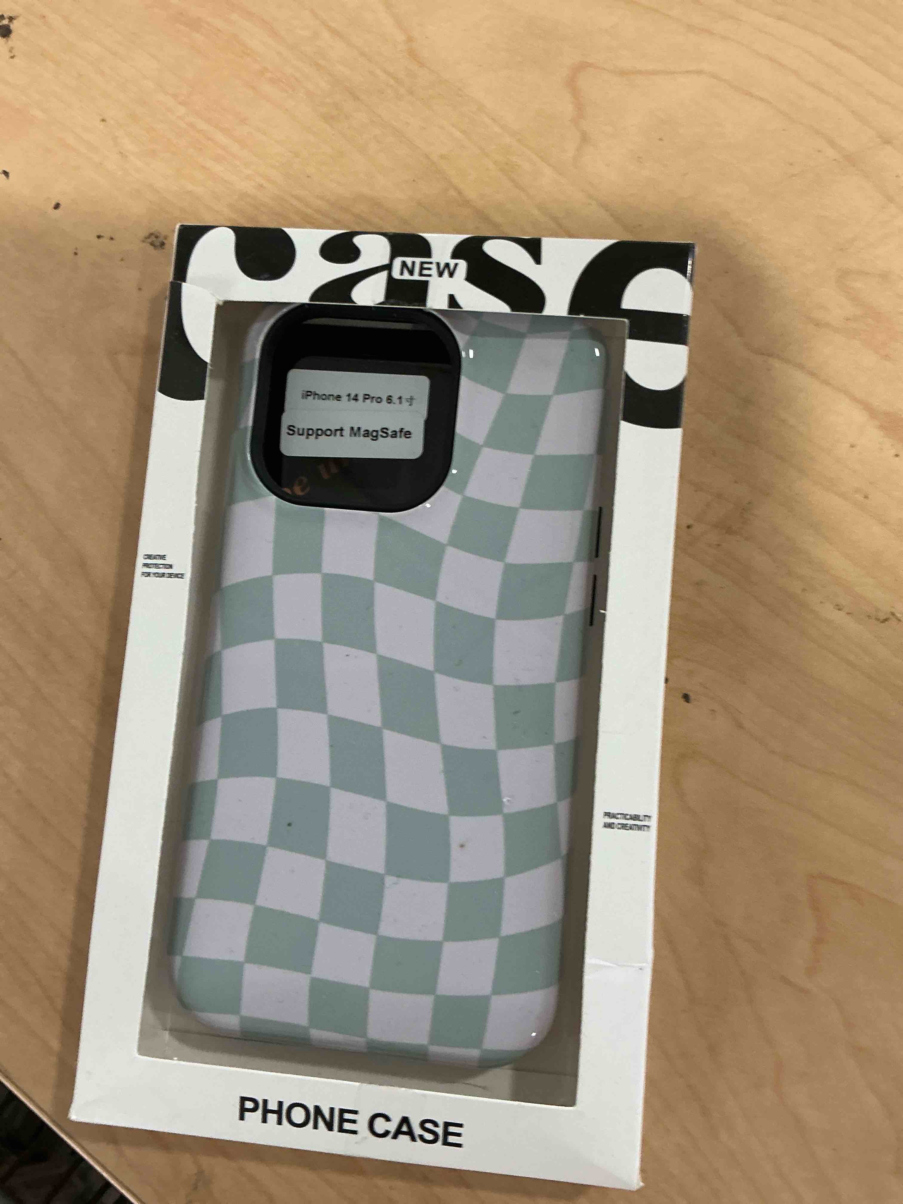 Condition photo showing New/Like New for Compatible with iPhone 14 Pro Case [Compatible with MagSafe] -[8 ft Drop Protection] 2 in 1 Shockproof Protective Slim Soft TPU Cover Phone Case 6.1" (Checkerboard, iPhone 14 Pro 6.1") iPhone 14 Pro 6.1" Checkerboard