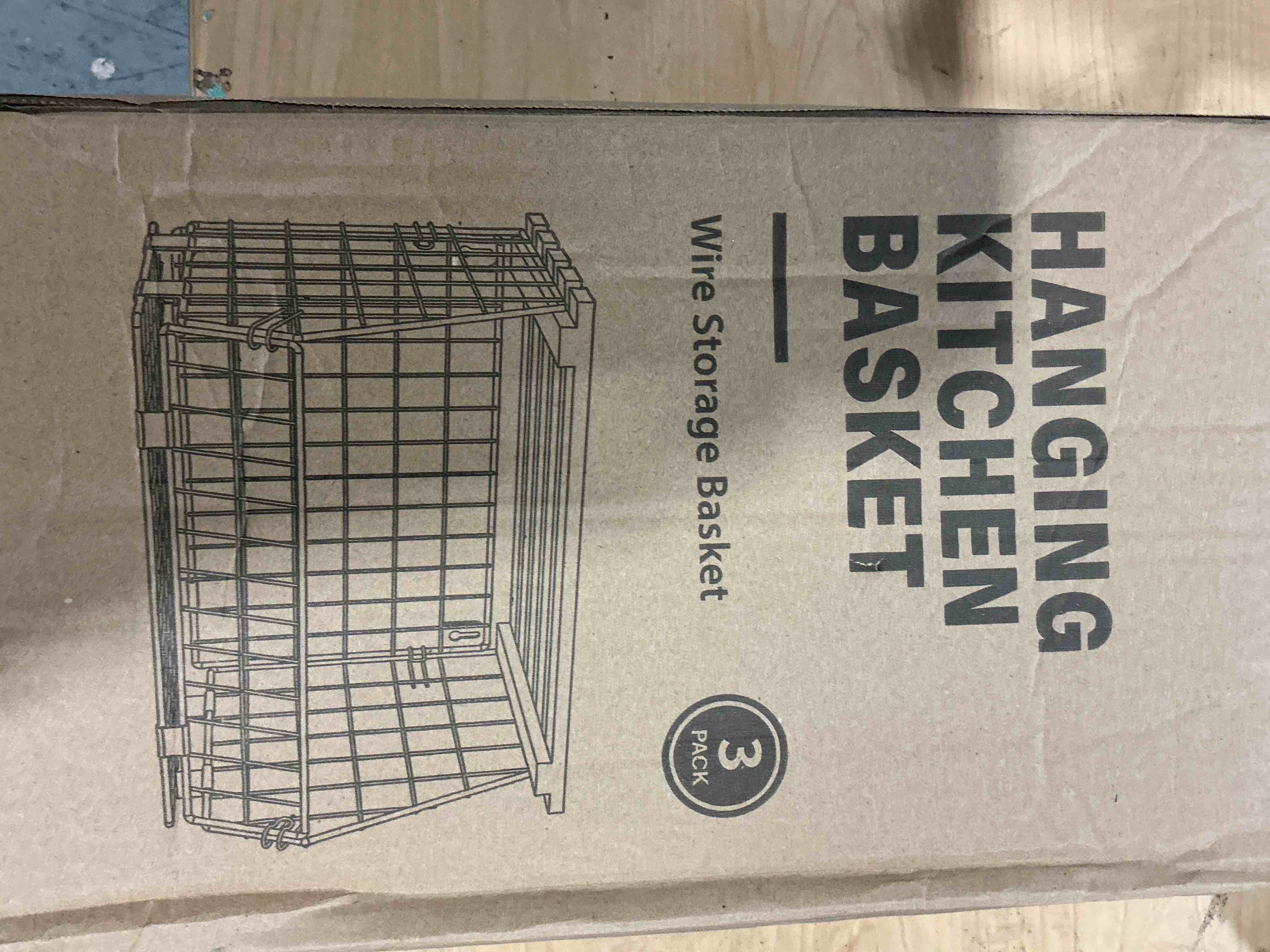 Condition photo showing Good Condition for Wire Fruit Basket for Kitchen Storage: Hanging and Counter Basket for Vegetable Produce - Potato and Onion Storage for Pantry 3 Pack 3pack-black