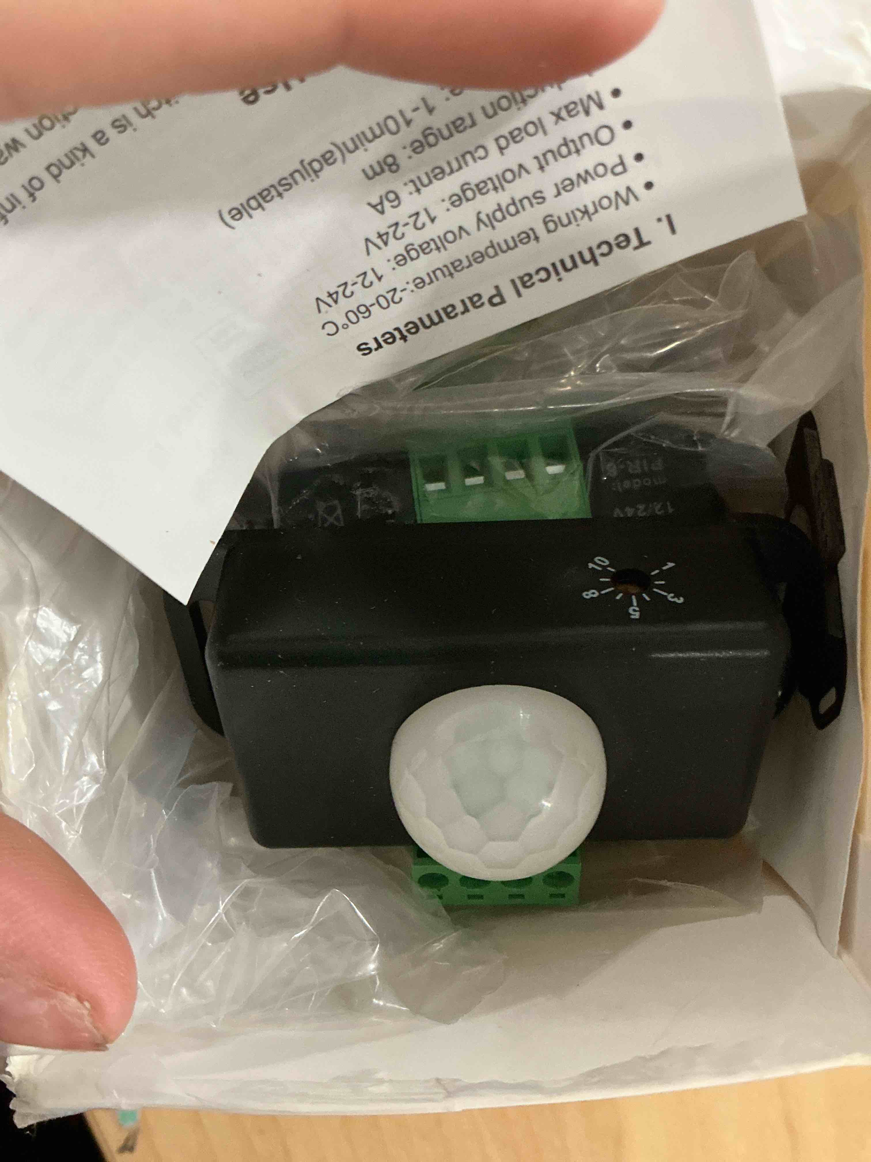 Condition photo showing Good Condition for QWORK Motion Sensor LED Switch (4 Pack) with Timer Function, 12-24V, 6A, 5-8M Induction Distance, 1-10 Min Adjustable Delay Time, 60 Degree Field of View