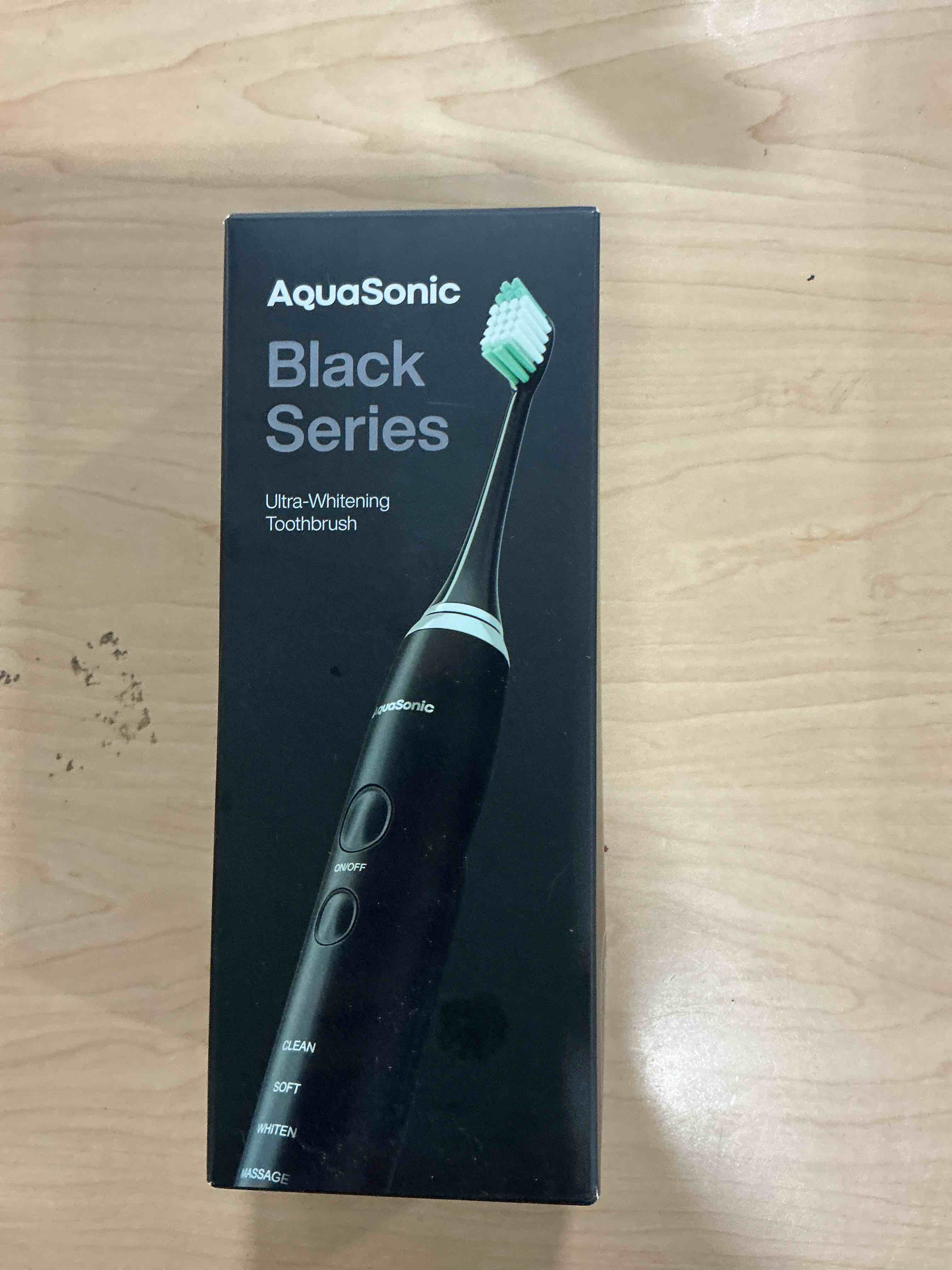 Condition photo showing New/Like New for Aquasonic Black Series Ultra Whitening Toothbrush – ADA Accepted Electric Toothbrush- 8 Brush Heads & Travel Case – 40,000 VPM Electric Motor & Wireless Charging - 4 Modes w Smart Timer 1 Count (Pack of 1)