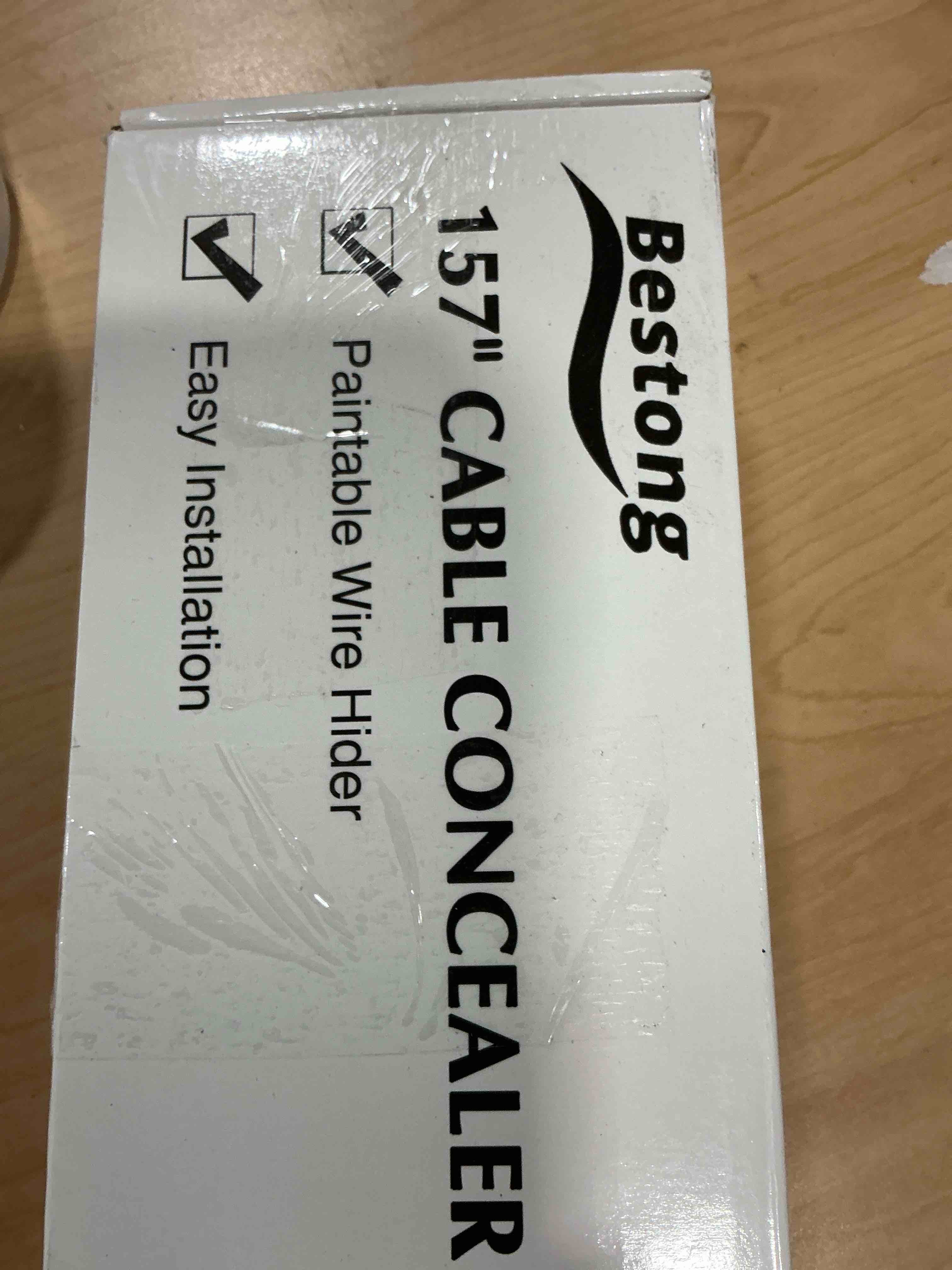 Condition photo showing Good Condition for Cord Cover Raceway Kit - 157" Cable Concealer, Wire Hider for TV Wall Mounting and Wire Management, Black Medium Black