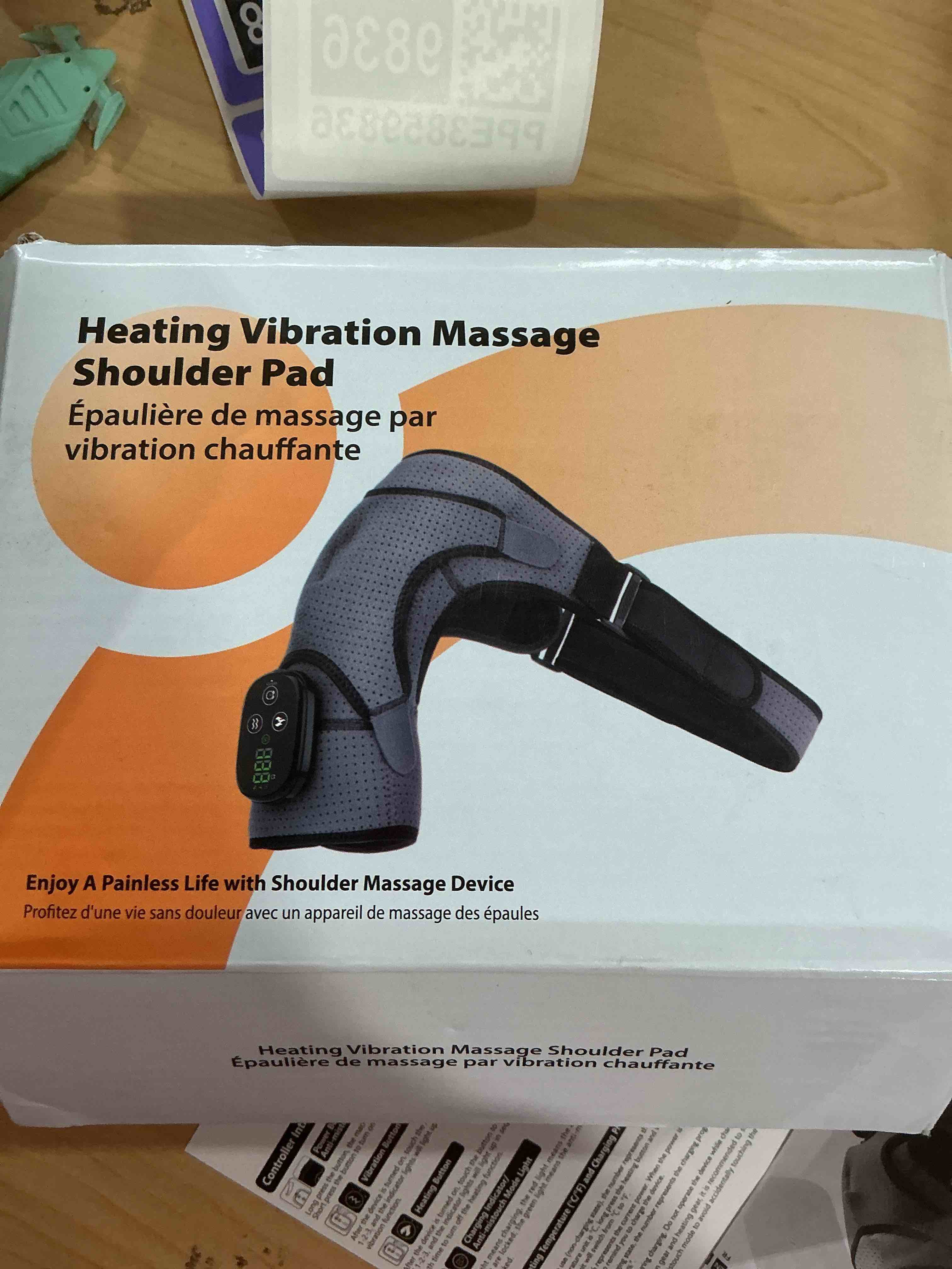 Condition photo showing New/Like New for YUANBO Cordless Shoulder Heating Pad with Massager, Portable Shoulder Massager Wrap with 6 Timer & 3 Vibration for Rotator Cuff Frozen Pain Relief with 6 Heat & Timer Modes Warmer Gift for Men Women Black Timer